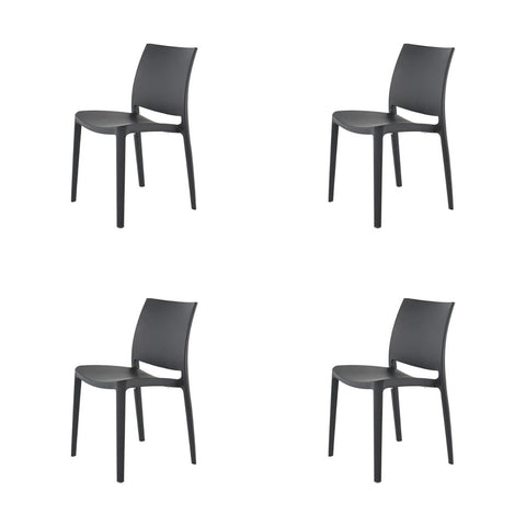 Lagoon Set de 4 Sillas de Comedor Simples para Interior y Exterior, Modelo Sensilla 7052