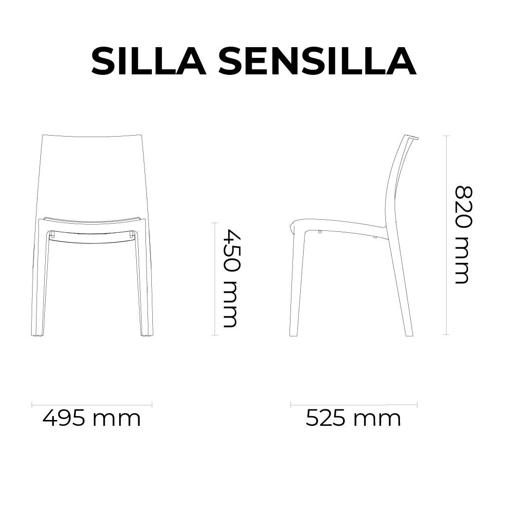 Lagoon, Silla Sensilla 7052, Silla de comedor, silla de comedor para exterior, silla de comedor para interior, Silla Simple, Muebles de interior, Mobiliario de terraza, Sillas para terraza, Resistente a los rayos UV,  Muebles resistentes a los rayos UV, Muebles de exterior