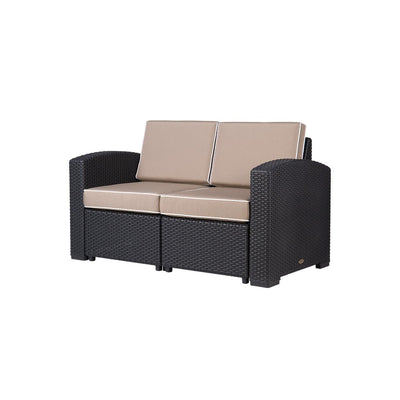 Lagoon Sala para Exterior: Sillón / Sofá  Doble Tipo Rattan, Protección UV, Modelo Magnolia 7023LCN