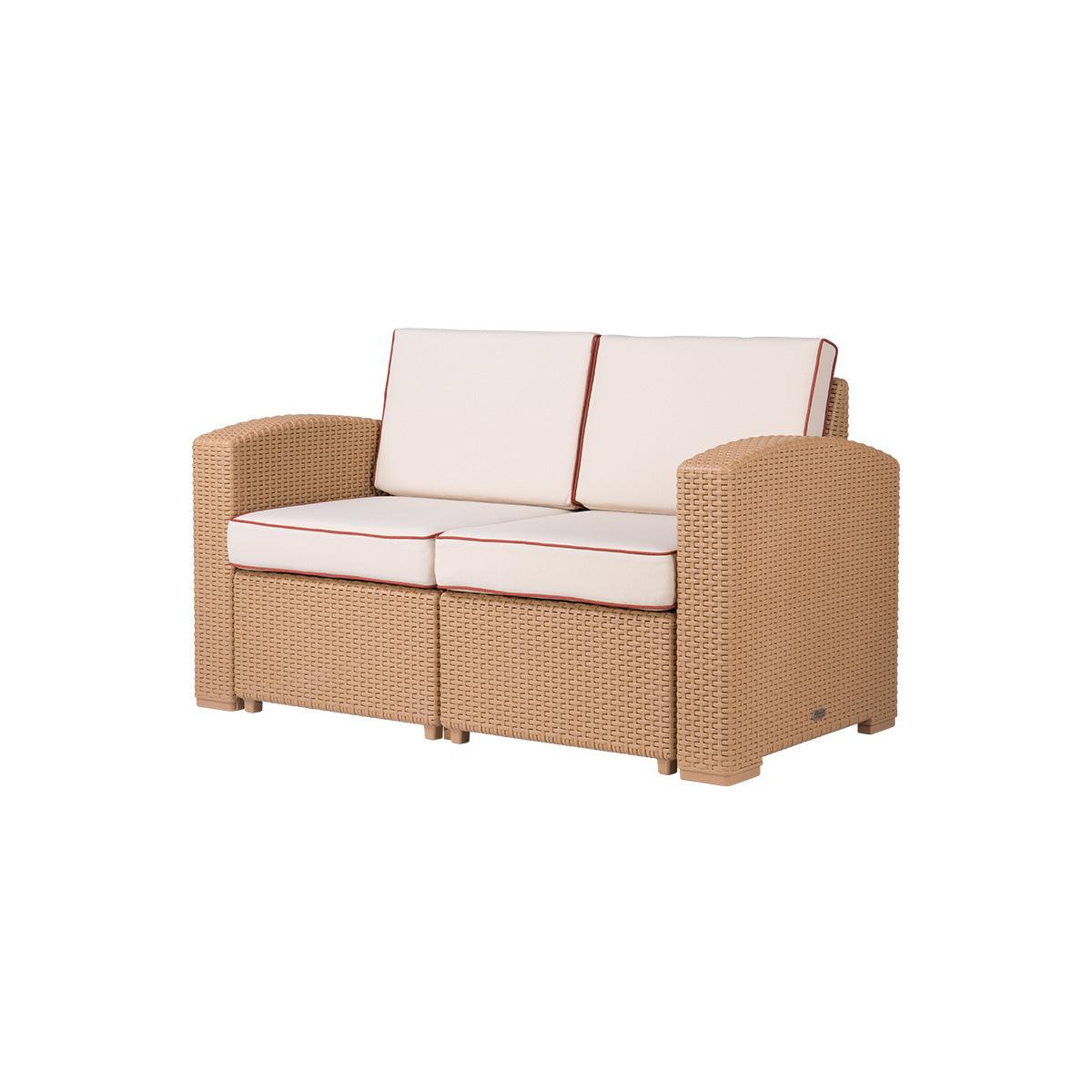 Lagoon, Magnolia 7023LC, Sillón doble, Love seat de rattan, Sillón para exterior, Love seat apto para exterior, Sillón de jardín, Rattan sintético, Cojines resistentes a la intemperie, Mobiliario de terraza, Estilo contemporáneo, Comodidad exterior