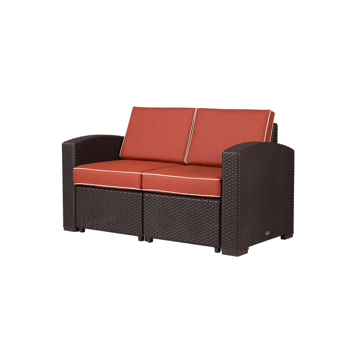 Lagoon, Magnolia 7023LC, Sillón doble, Love seat de rattan, Sillón para exterior, Love seat apto para exterior, Sillón de jardín, Rattan sintético, Cojines resistentes a la intemperie, Mobiliario de terraza, Estilo contemporáneo, Comodidad exterior