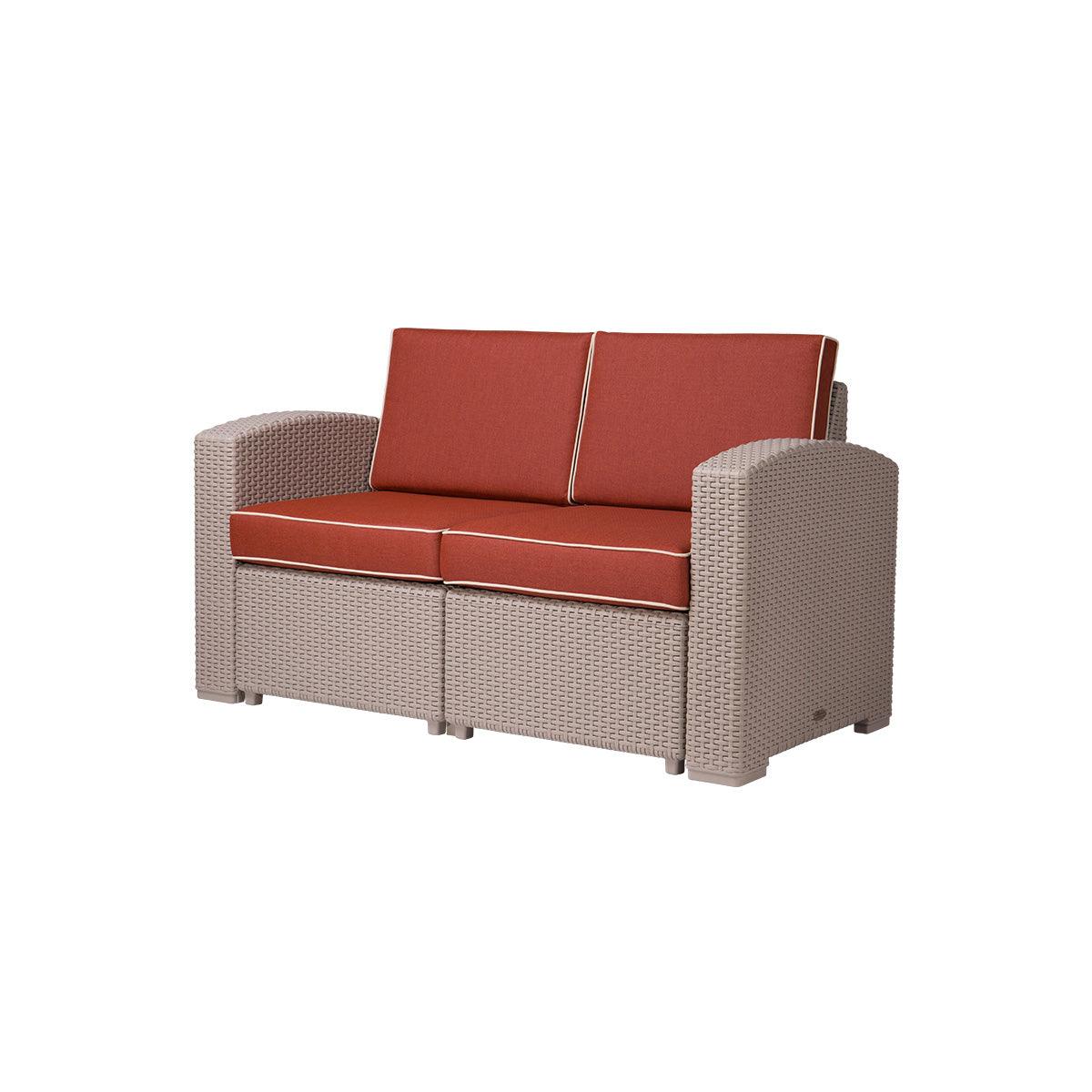 Lagoon, Magnolia 7023LC, Sillón doble, Love seat de rattan, Sillón para exterior, Love seat apto para exterior, Sillón de jardín, Rattan sintético, Cojines resistentes a la intemperie, Mobiliario de terraza, Estilo contemporáneo, Comodidad exterior