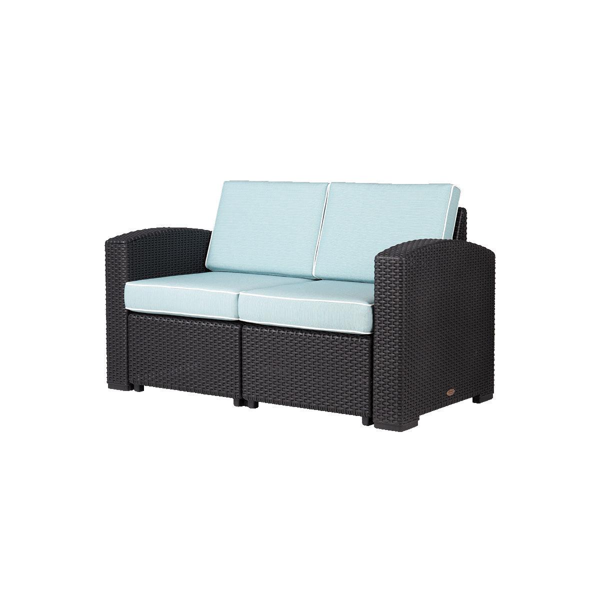 Lagoon, Magnolia 7023LC, Sillón doble, Love seat de rattan, Sillón para exterior, Love seat apto para exterior, Sillón de jardín, Rattan sintético, Cojines resistentes a la intemperie, Mobiliario de terraza, Estilo contemporáneo, Comodidad exterior