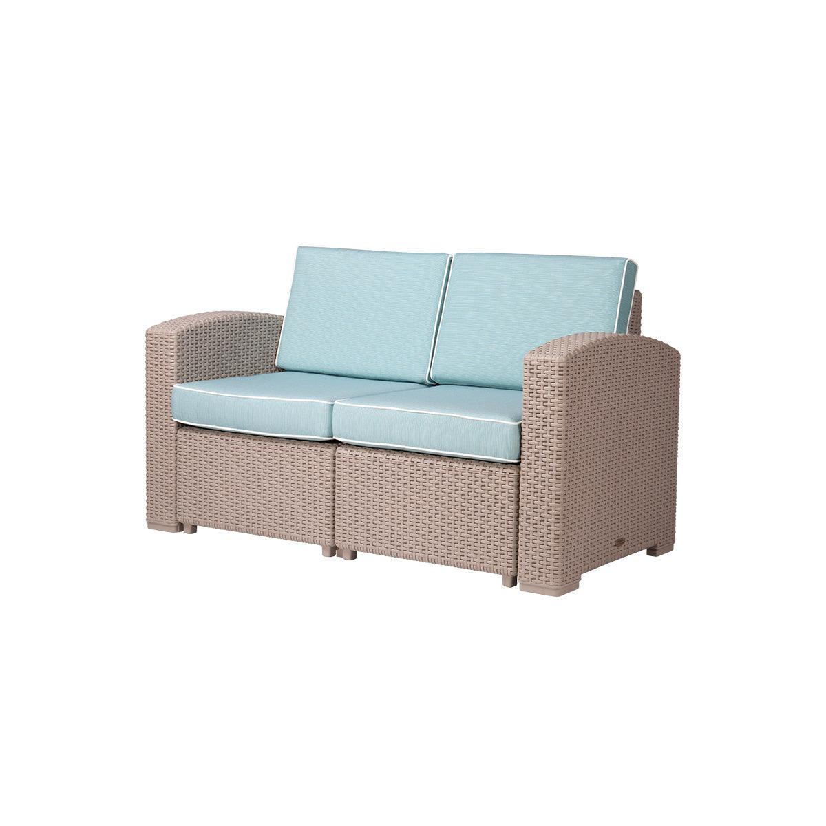 Lagoon, Magnolia 7023LC, Sillón doble, Love seat de rattan, Sillón para exterior, Love seat apto para exterior, Sillón de jardín, Rattan sintético, Cojines resistentes a la intemperie, Mobiliario de terraza, Estilo contemporáneo, Comodidad exterior