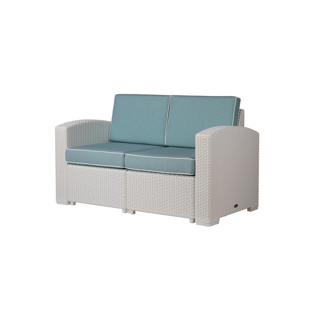 Lagoon, Magnolia 7023LC, Sillón doble, Love seat de rattan, Sillón para exterior, Love seat apto para exterior, Sillón de jardín, Rattan sintético, Cojines resistentes a la intemperie, Mobiliario de terraza, Estilo contemporáneo, Comodidad exterior