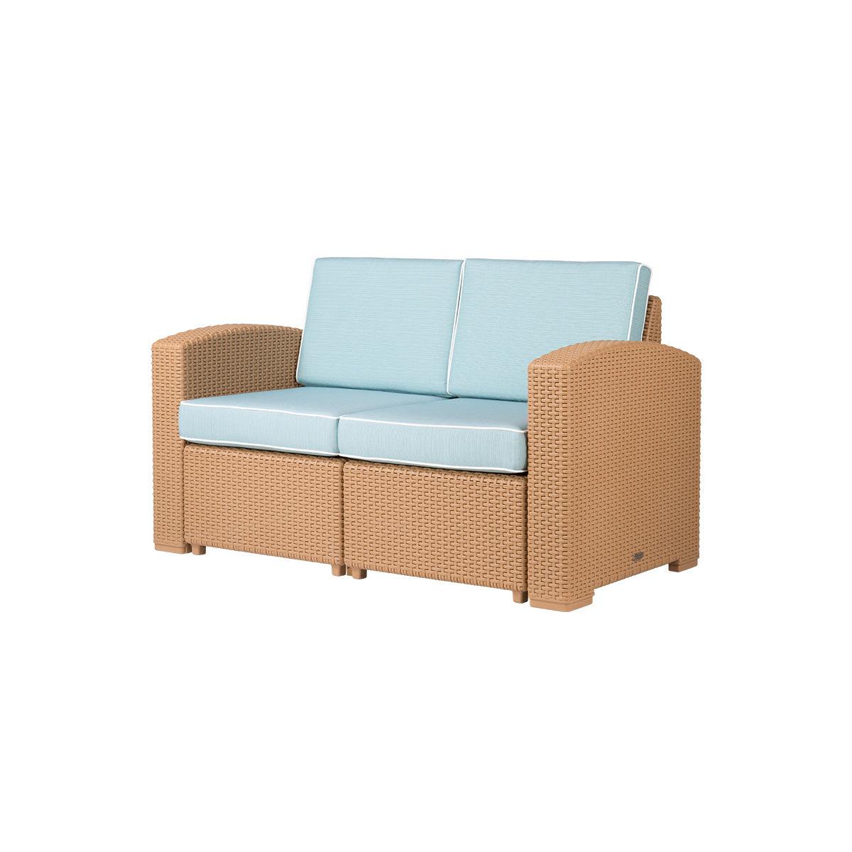 Lagoon, Magnolia 7023LC, Sillón doble, Love seat de rattan, Sillón para exterior, Love seat apto para exterior, Sillón de jardín, Rattan sintético, Cojines resistentes a la intemperie, Mobiliario de terraza, Estilo contemporáneo, Comodidad exterior