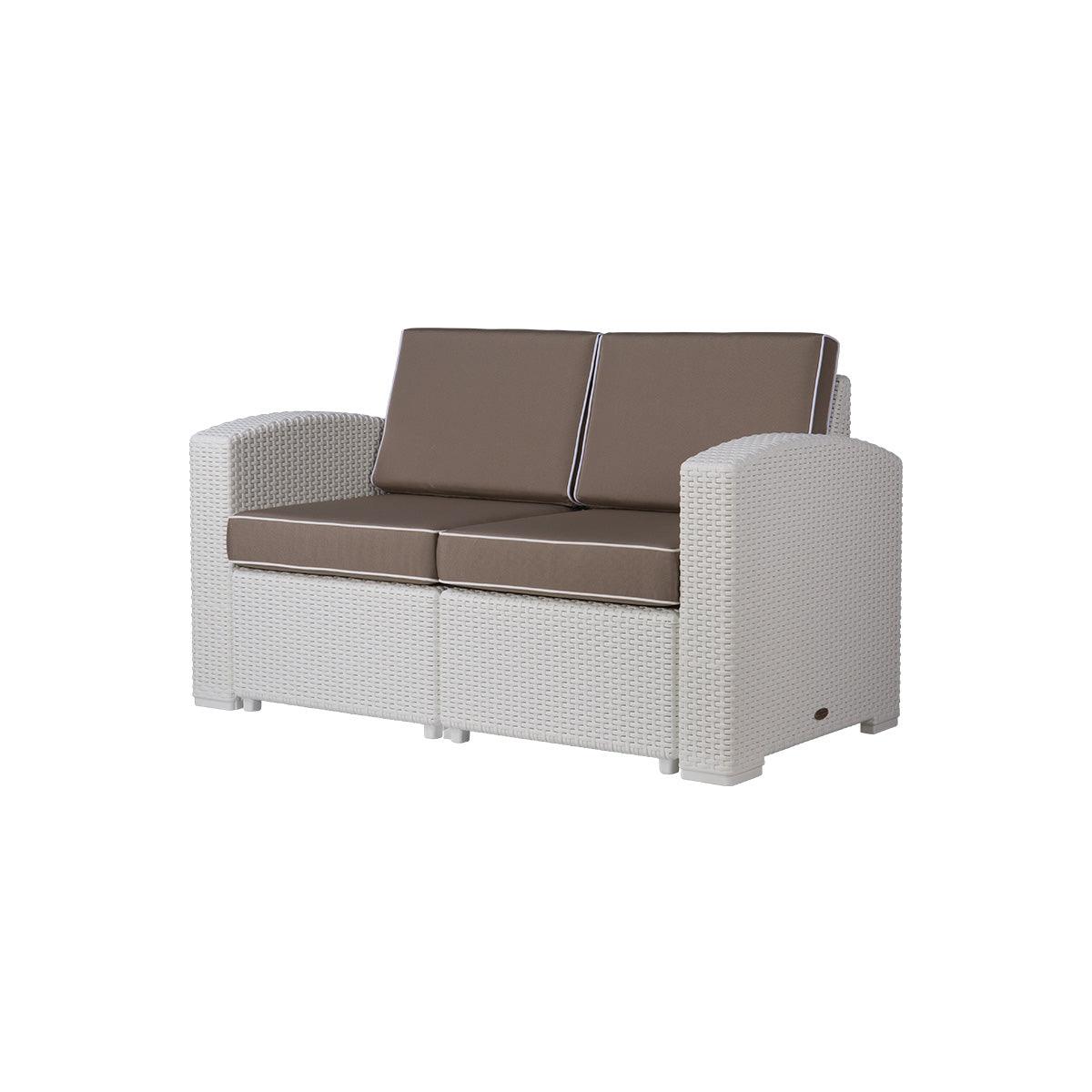 Lagoon, Magnolia 7023LC, Sillón doble, Love seat de rattan, Sillón para exterior, Love seat apto para exterior, Sillón de jardín, Rattan sintético, Cojines resistentes a la intemperie, Mobiliario de terraza, Estilo contemporáneo, Comodidad exterior