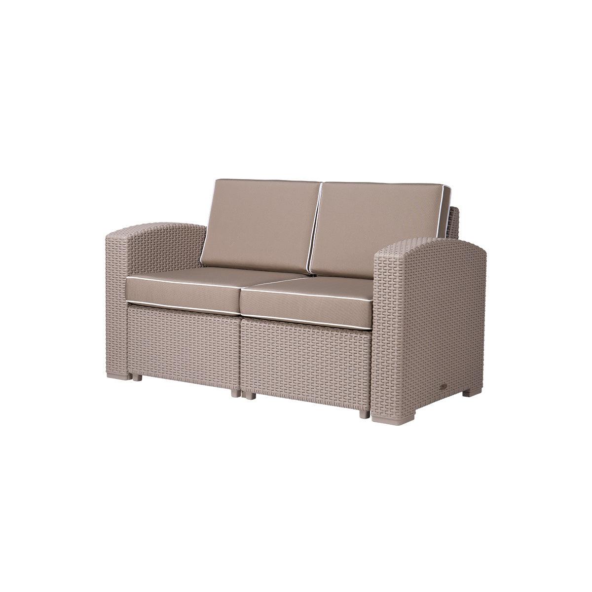 Lagoon, Magnolia 7023LC, Sillón doble, Love seat de rattan, Sillón para exterior, Love seat apto para exterior, Sillón de jardín, Rattan sintético, Cojines resistentes a la intemperie, Mobiliario de terraza, Estilo contemporáneo, Comodidad exterior