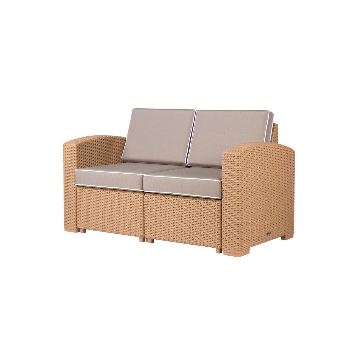 Lagoon, Magnolia 7023LC, Sillón doble, Love seat de rattan, Sillón para exterior, Love seat apto para exterior, Sillón de jardín, Rattan sintético, Cojines resistentes a la intemperie, Mobiliario de terraza, Estilo contemporáneo, Comodidad exterior