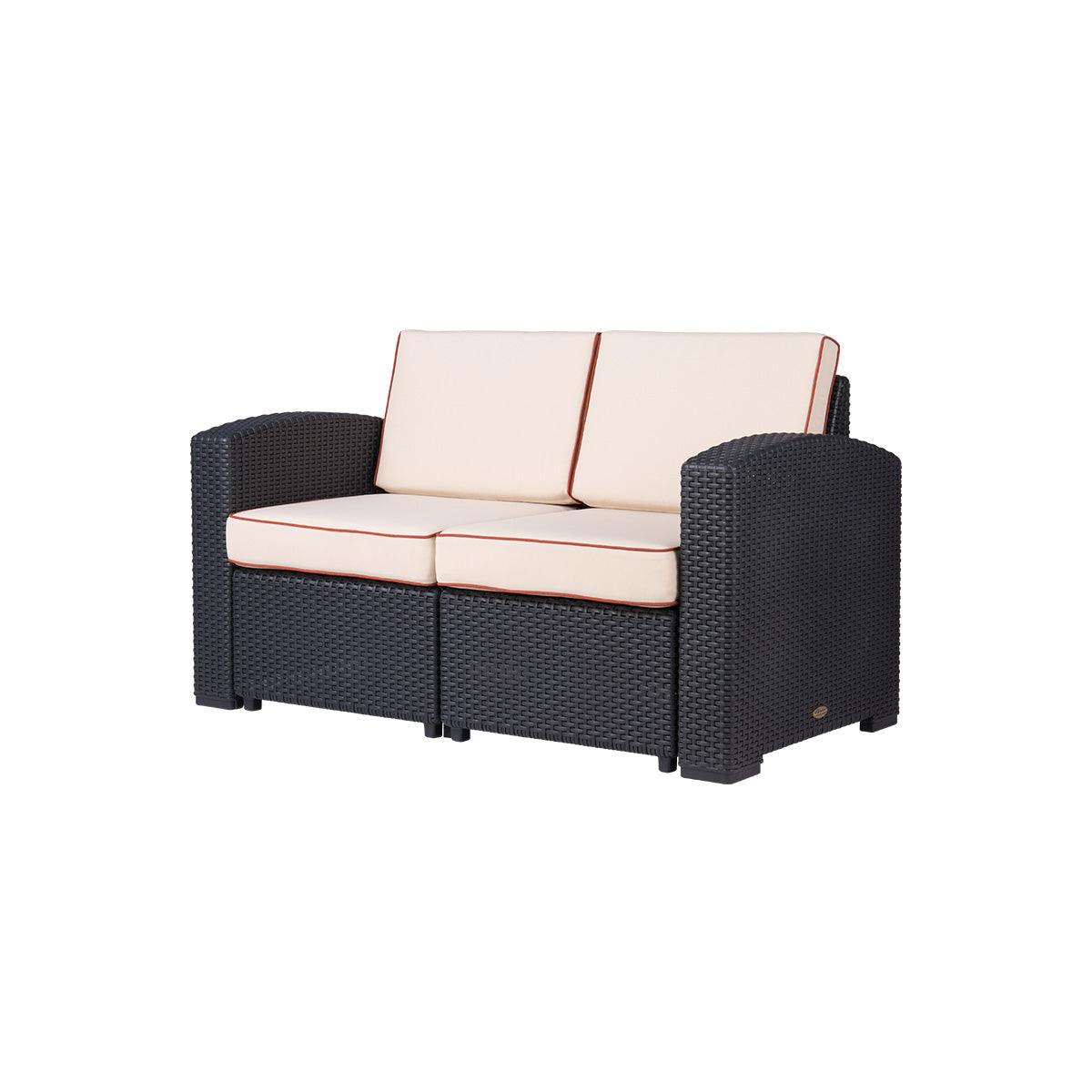 Lagoon, Magnolia 7023LC, Sillón doble, Love seat de rattan, Sillón para exterior, Love seat apto para exterior, Sillón de jardín, Rattan sintético, Cojines resistentes a la intemperie, Mobiliario de terraza, Estilo contemporáneo, Comodidad exterior