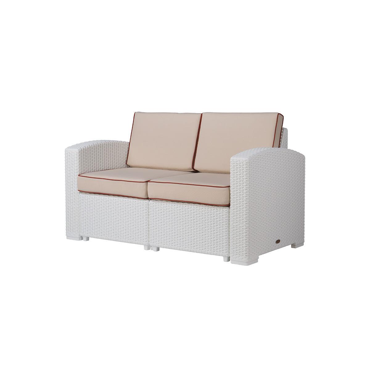 Lagoon, Magnolia 7023LC, Sillón doble, Love seat de rattan, Sillón para exterior, Love seat apto para exterior, Sillón de jardín, Rattan sintético, Cojines resistentes a la intemperie, Mobiliario de terraza, Estilo contemporáneo, Comodidad exterior