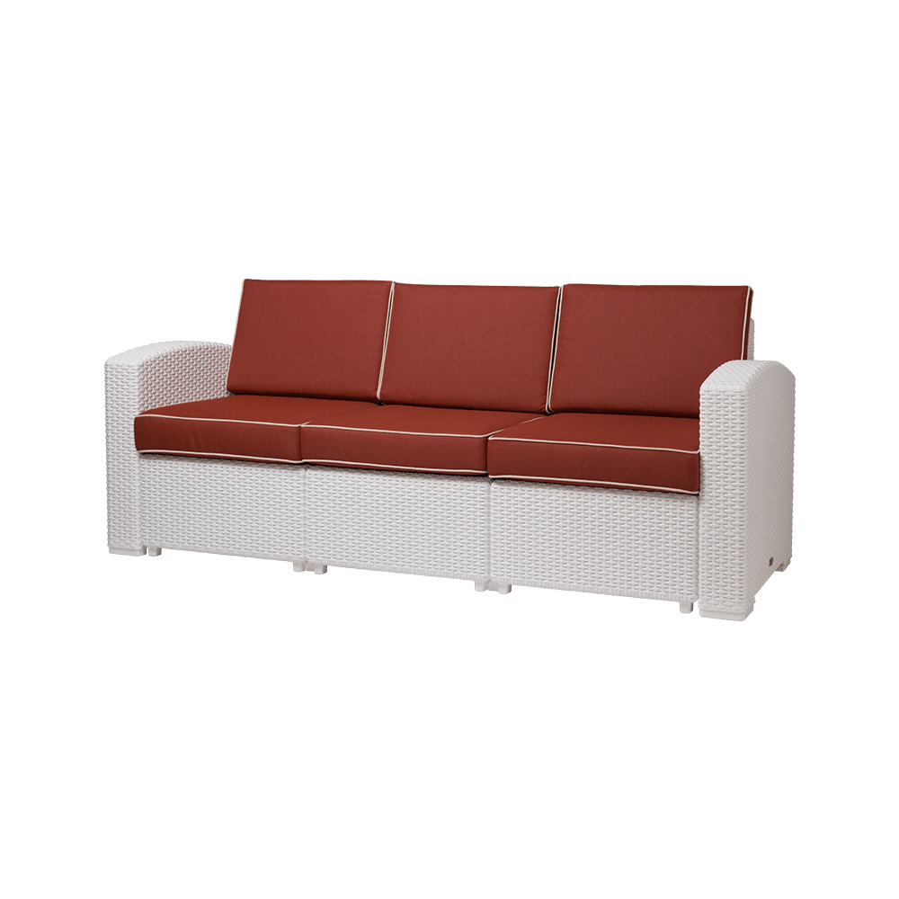 Lagoon Sillón / Sofá Triple Tipo Rattan, Protección UV, Apto para Exterior, Modelo Magnolia 7023SF - LuzDeco