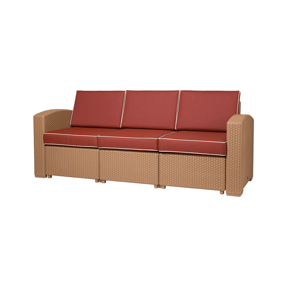 Lagoon Sillón / Sofá Triple Tipo Rattan, Protección UV, Apto para Exterior, Modelo Magnolia 7023SF - LuzDeco