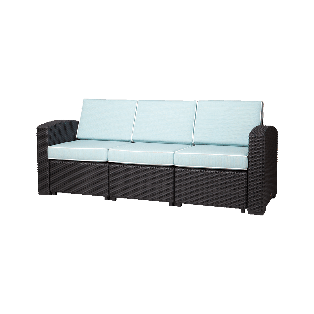 Lagoon Sillón / Sofá Triple Tipo Rattan, Protección UV, Apto para Exterior, Modelo Magnolia 7023SF - LuzDeco