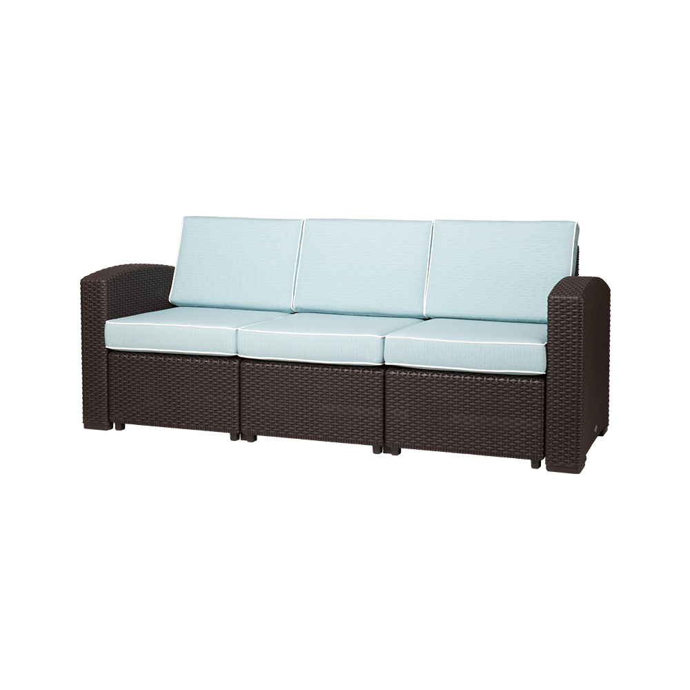 Lagoon Sillón / Sofá Triple Tipo Rattan, Protección UV, Apto para Exterior, Modelo Magnolia 7023SF - LuzDeco