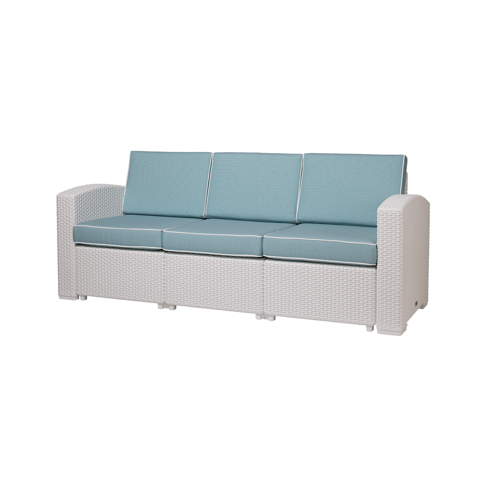 Lagoon Sillón / Sofá Triple Tipo Rattan, Protección UV, Apto para Exterior, Modelo Magnolia 7023SF - LuzDeco