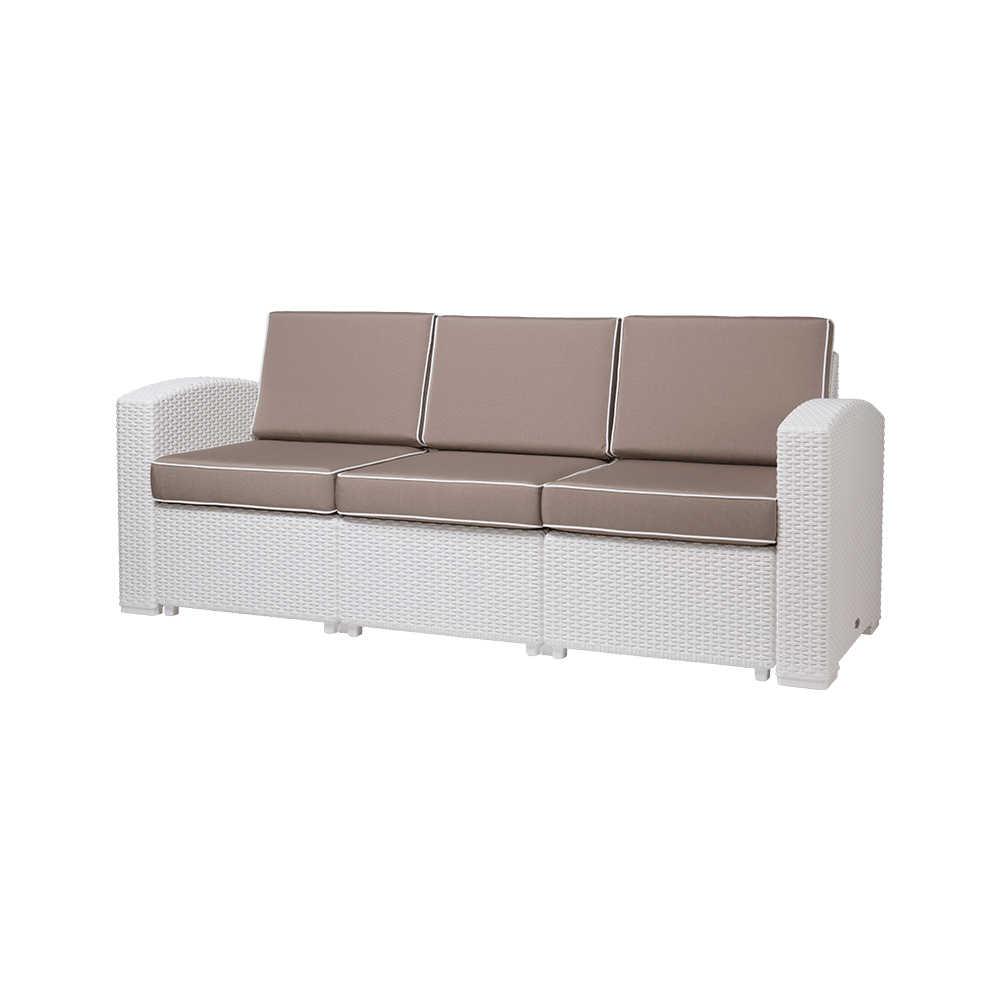 Lagoon Sillón / Sofá Triple Tipo Rattan, Protección UV, Apto para Exterior, Modelo Magnolia 7023SF - LuzDeco