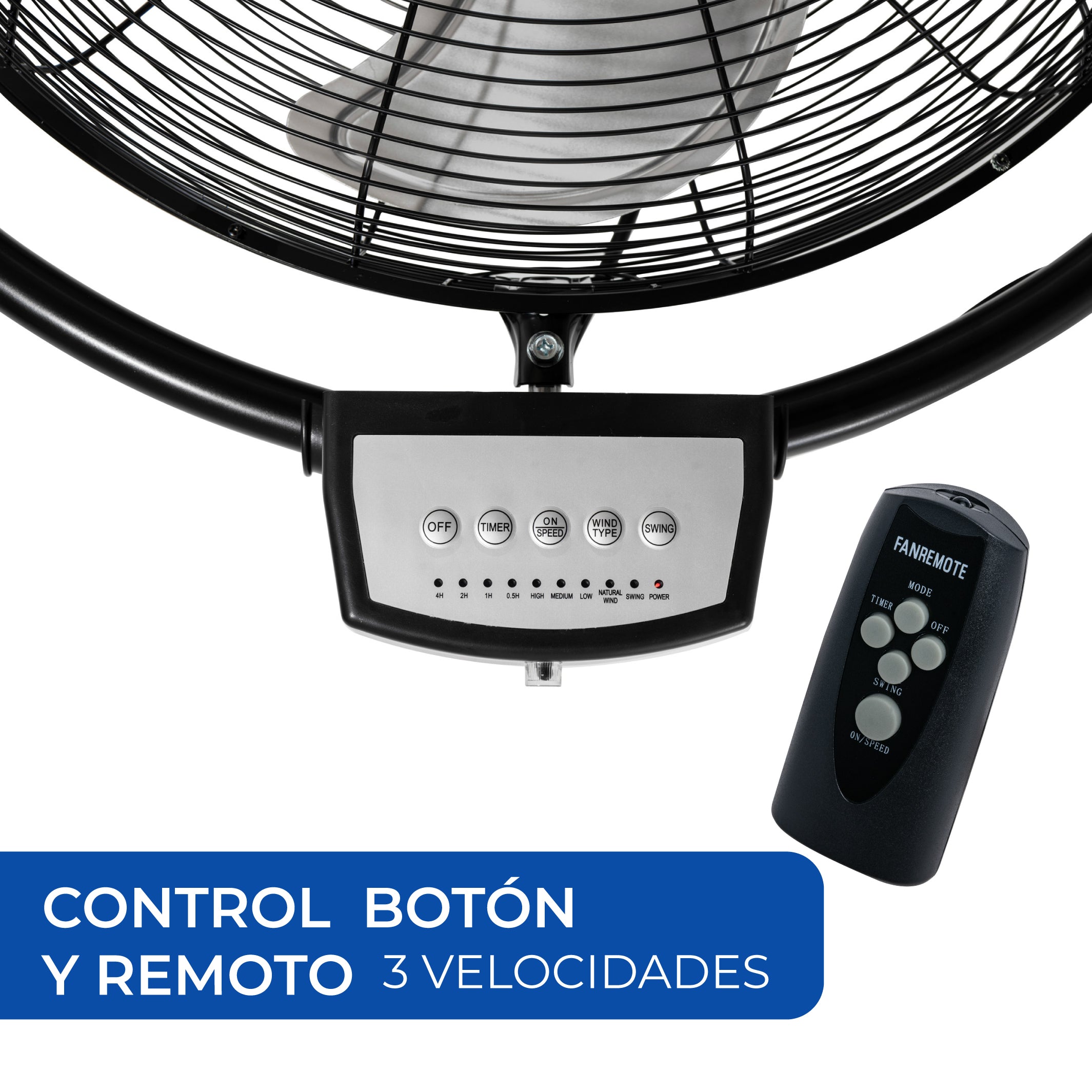 Narvik Ventilador Industrial 2 en 1: De Pared y Techo 20'' con Control Remoto, Modelo NA-CW20