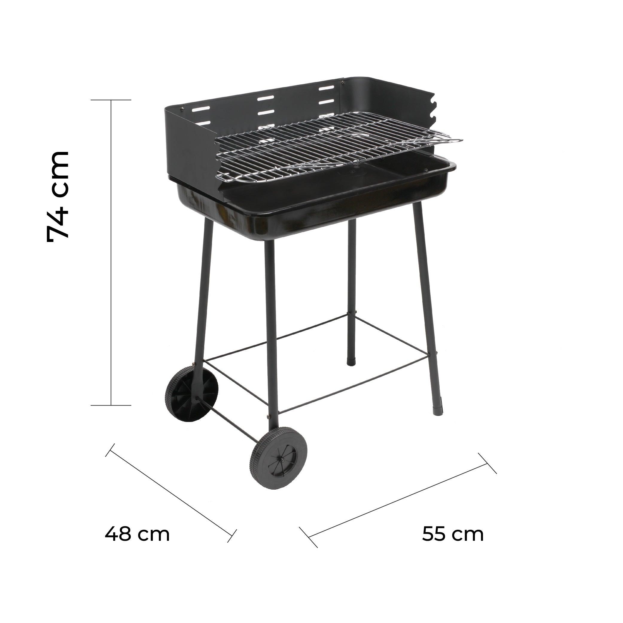 Naterial Asador Portatil de Carbón 1 Rejilla, Modelo Trolley - LuzDeco