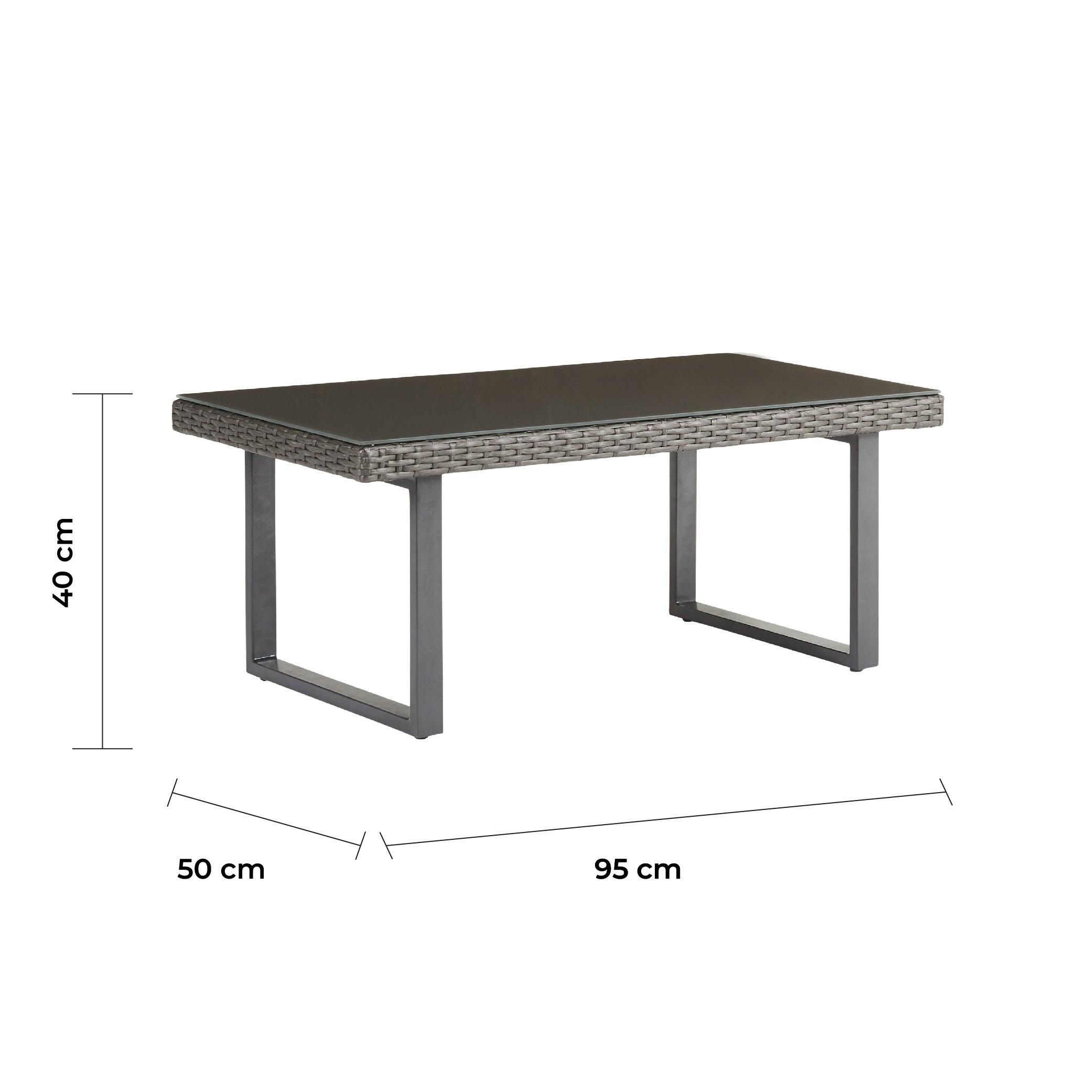 Naterial Mesa de Centro Tipo Ratán Apta para Exterior, Modelo Noa - LuzDeco