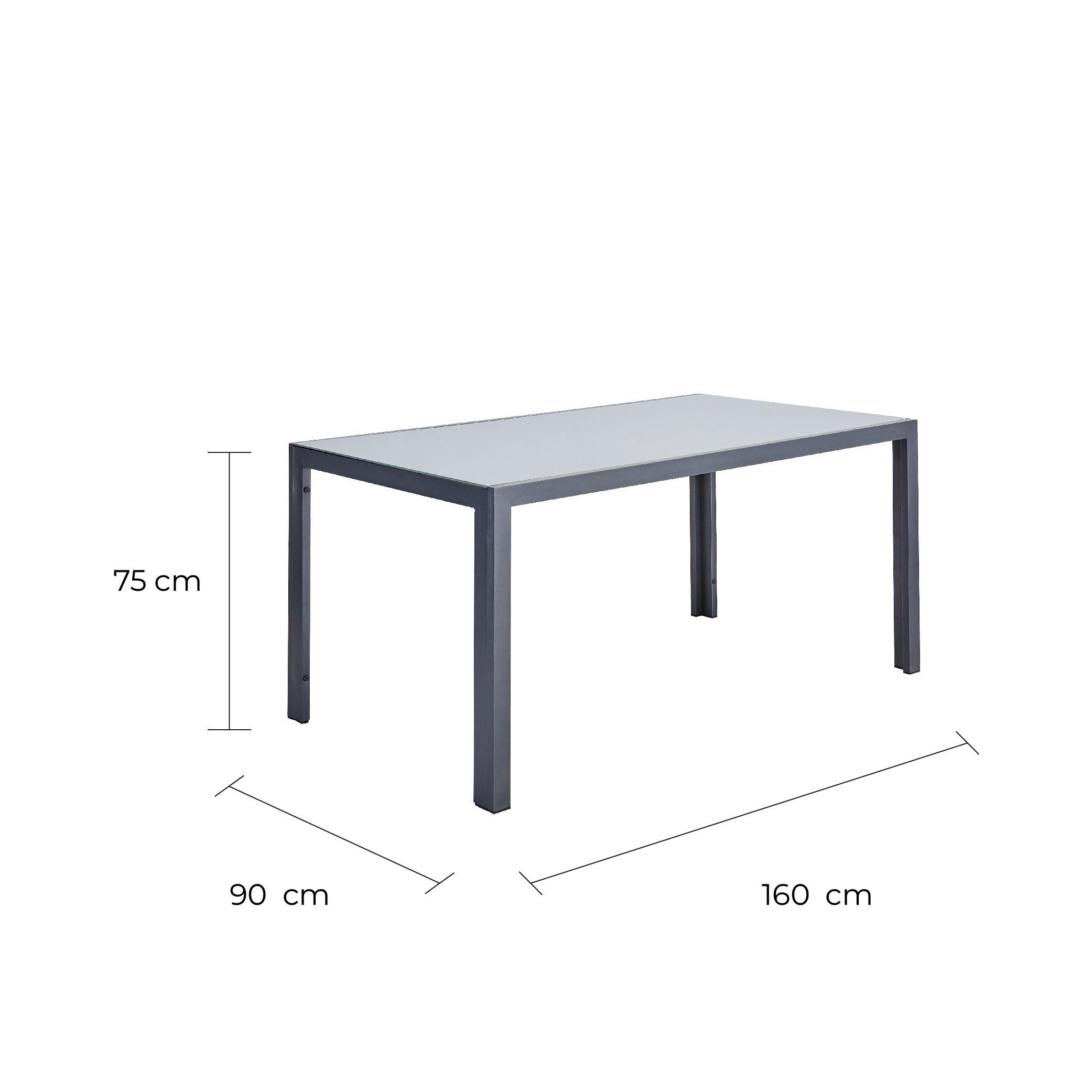 Naterial Mesa de Comedor de Aluminio Apta para Exterior, Modelo Lyra II - LuzDeco