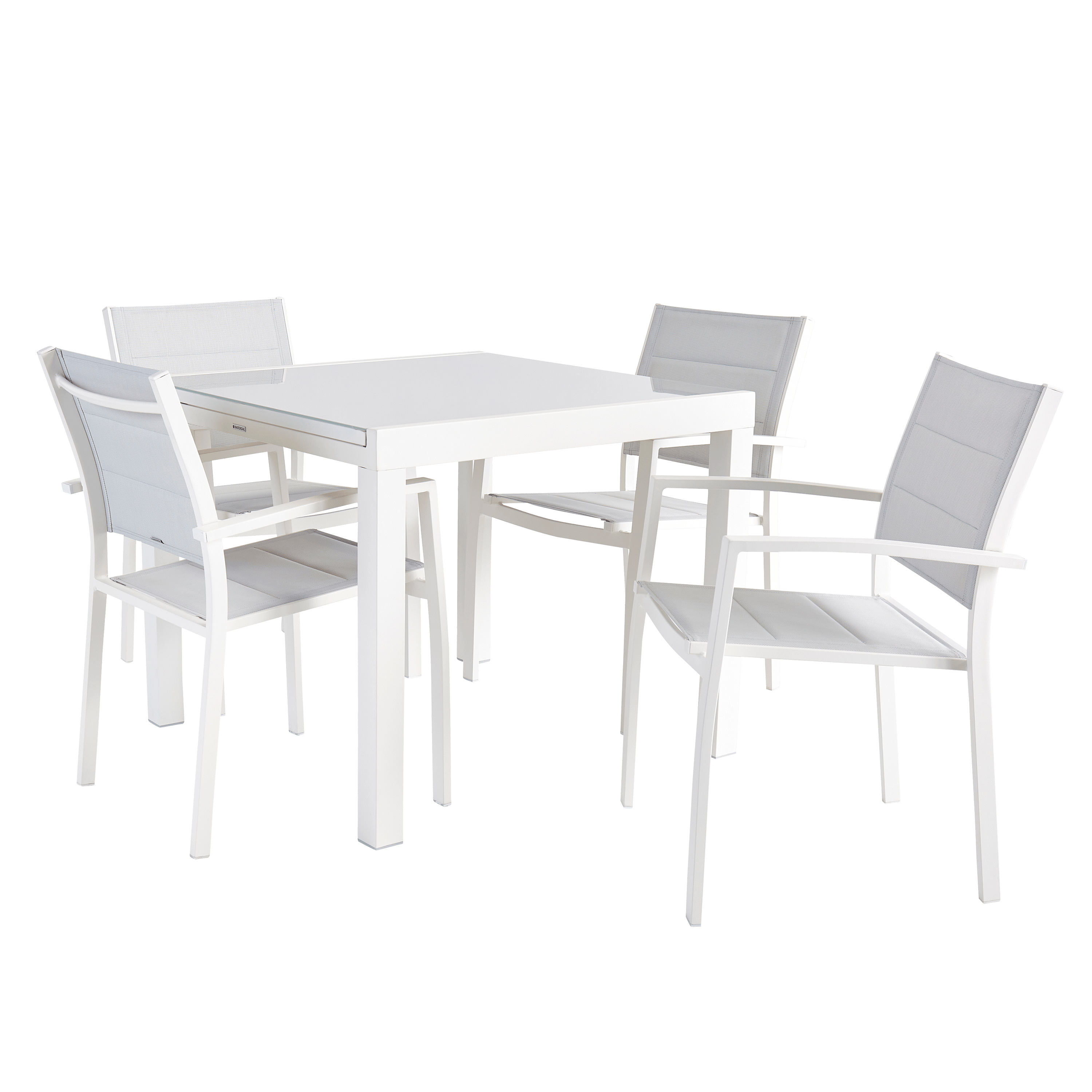 Naterial Mesa de Comedor de Aluminio Extensible Apta para Exterior, Modelo Lyra II - LuzDeco