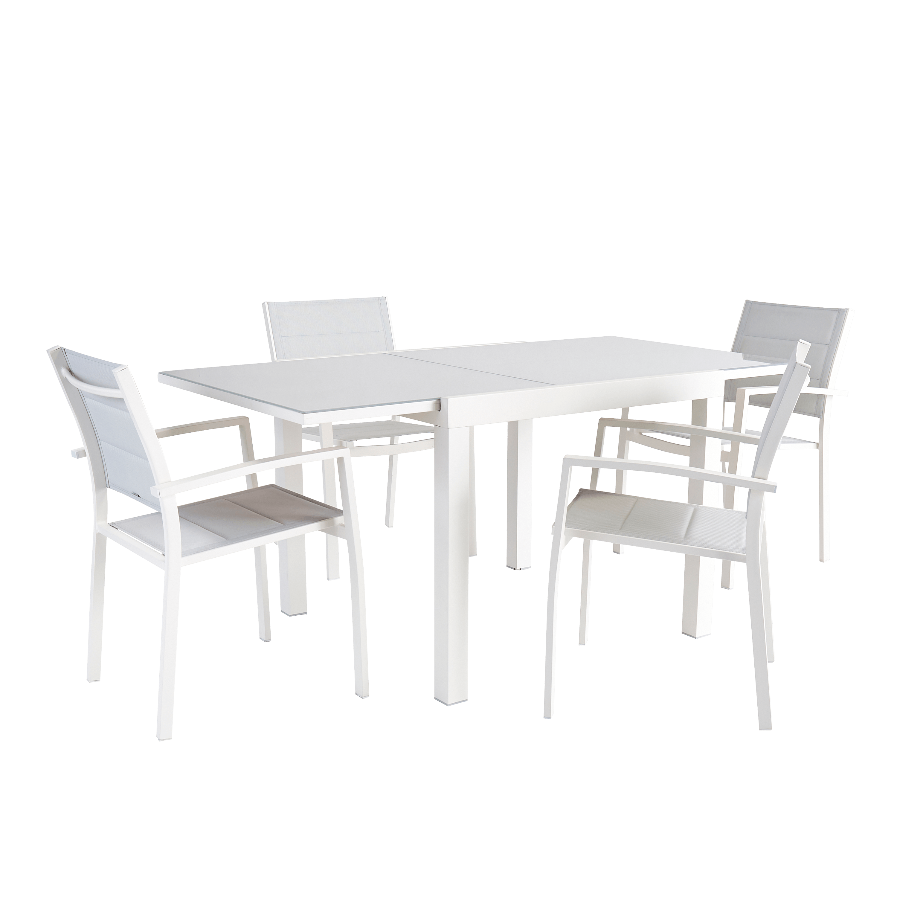 Naterial Mesa de Comedor de Aluminio Extensible Apta para Exterior, Modelo Lyra II - LuzDeco