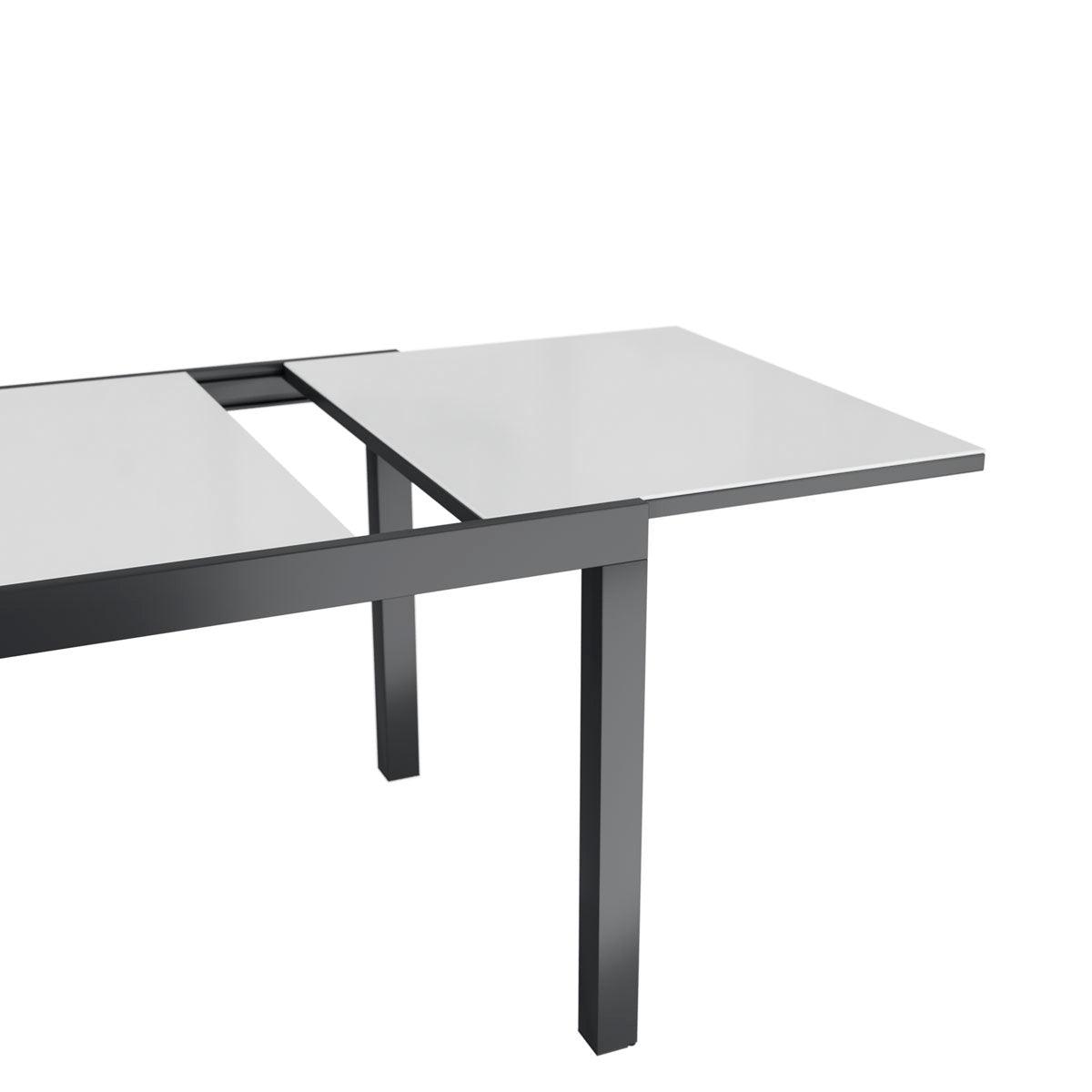 Naterial Mesa de Comedor de Aluminio Extensible Apta para Exterior, Modelo Lyra II - LuzDeco