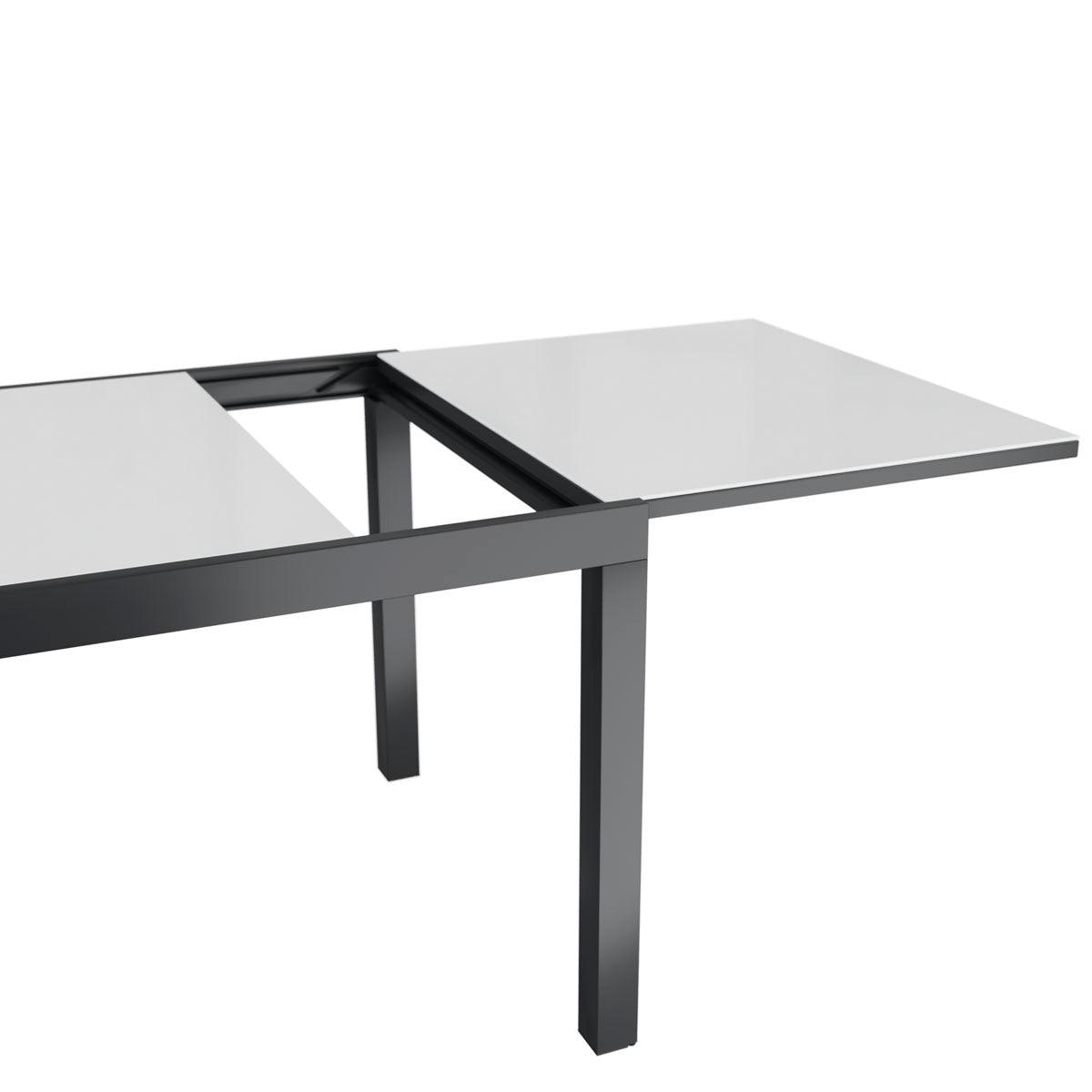 Naterial Mesa de Comedor de Aluminio Extensible Apta para Exterior, Modelo Lyra II - LuzDeco