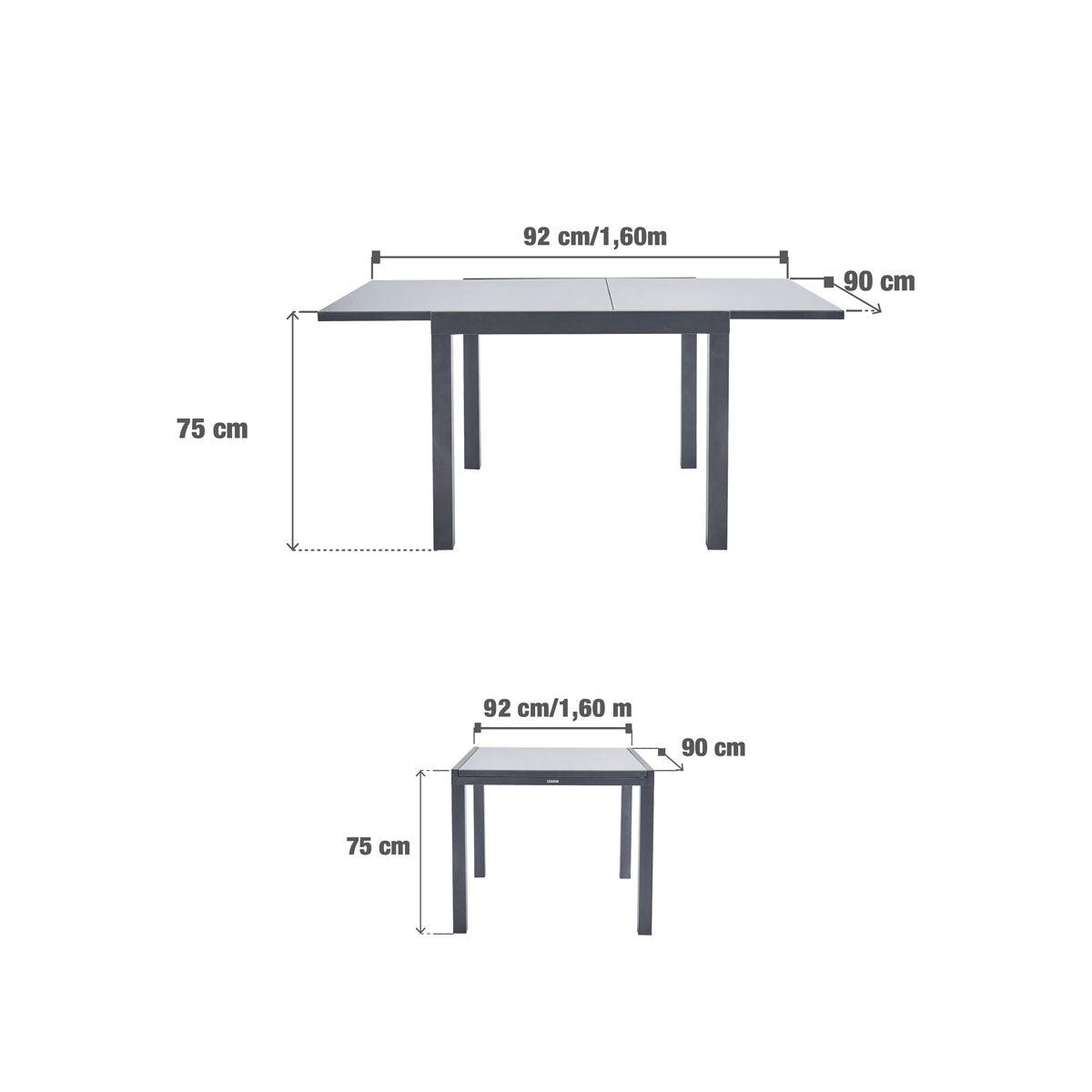 Naterial Mesa de Comedor de Aluminio Extensible Apta para Exterior, Modelo Lyra II - LuzDeco