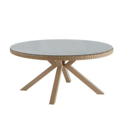 Naterial Mesa de Comedor de Aluminio Tipo Ratán Apta para Exterior, Modelo Medena