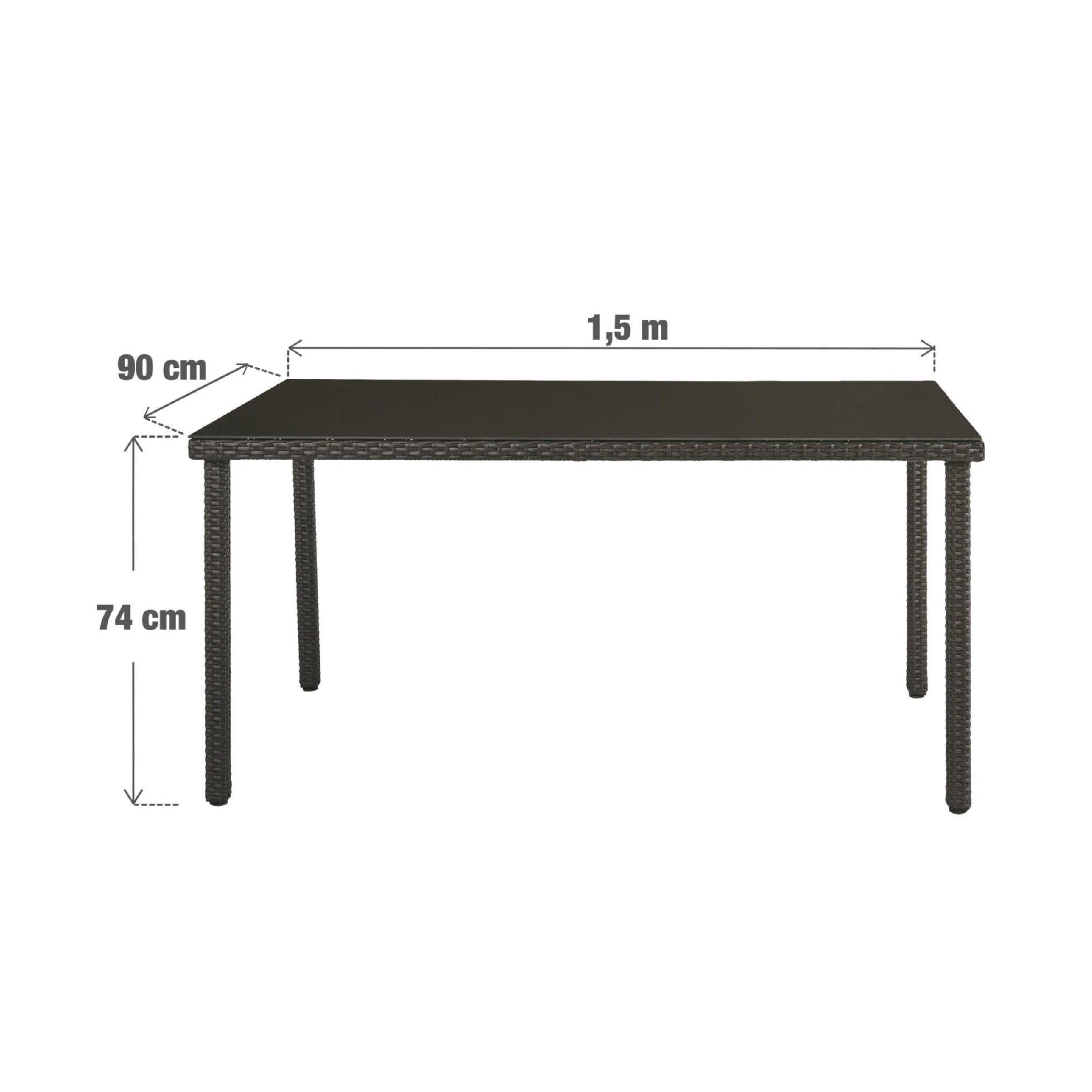 Naterial Mesa de Comedor Tipo Ratán Apta para Exterior, Modelo Noa - LuzDeco