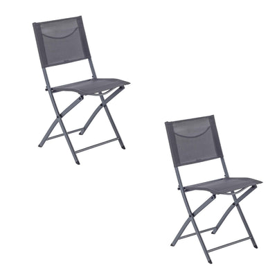 Naterial Set de 2 Sillas Plegables de Acero Apta para Exterior, Modelo Emys