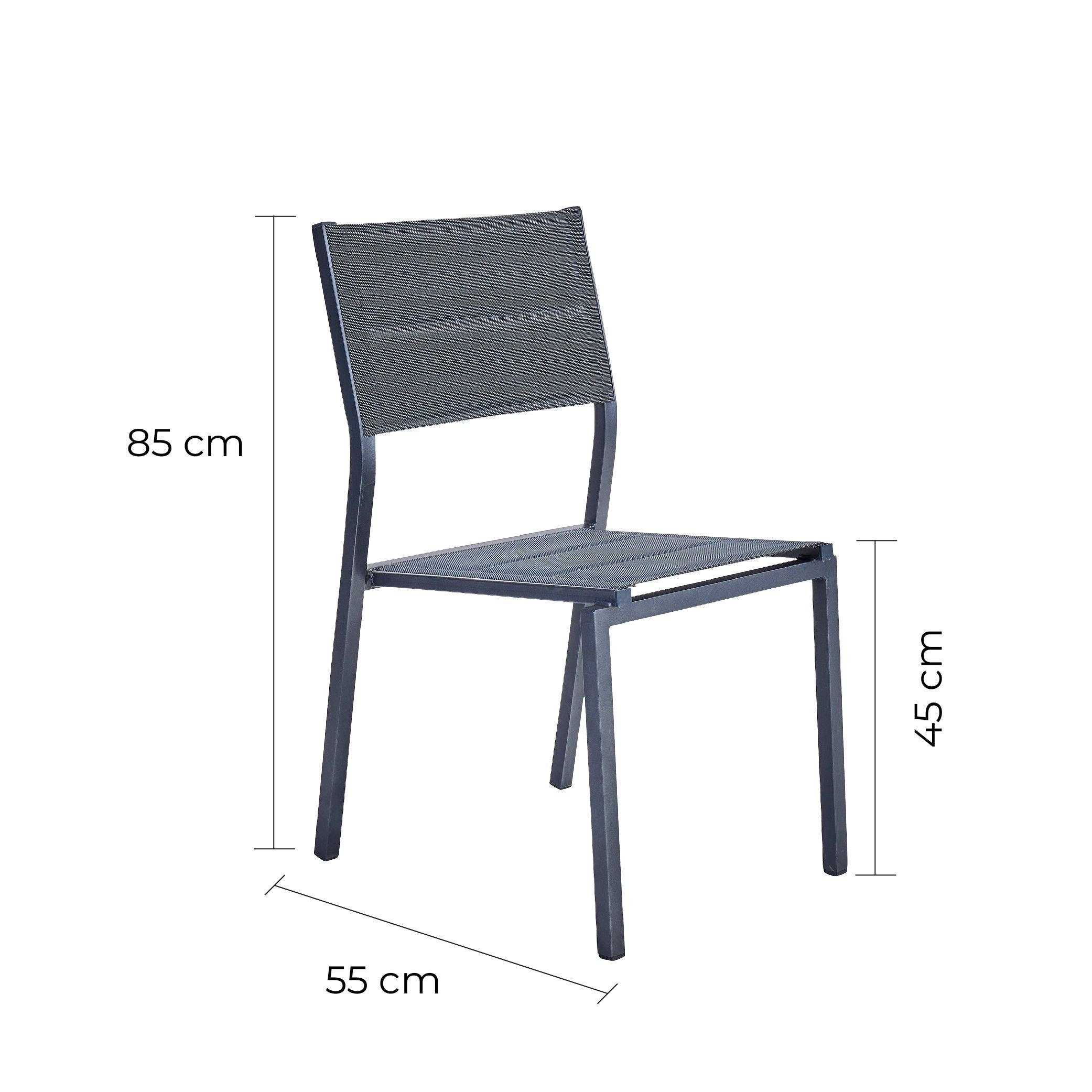 Naterial Set de Comedor: Mesa +6 Sillas Apta para Exterior, Modelo Lyra II + Sillas Orion Beta II - LuzDeco