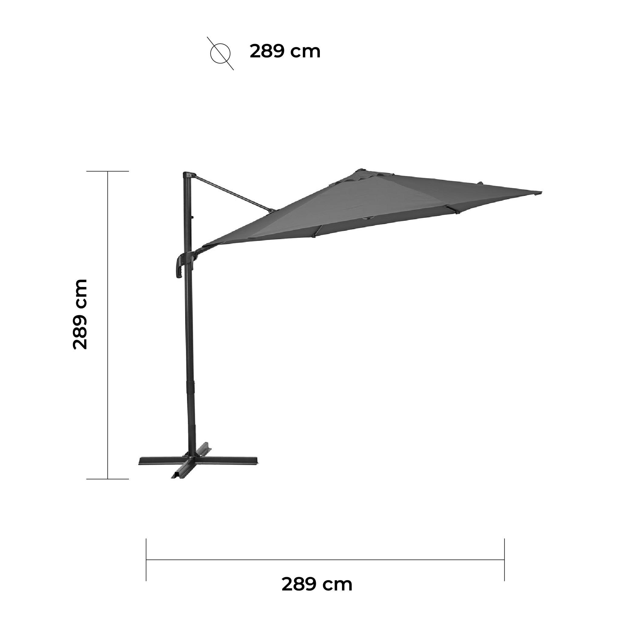 Naterial Sombrilla para Jardín Hexagonal con Brazo Lateral, Modelo Avea - LuzDeco