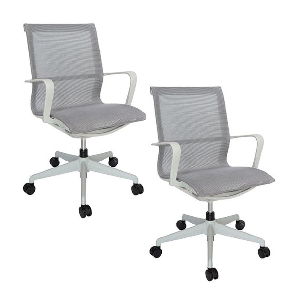 Offiho Set de 2 Sillas de Oficina Ergonómicas Reclinables con Altura Ajustable, Modelo BIO OHE113 - LuzDeco