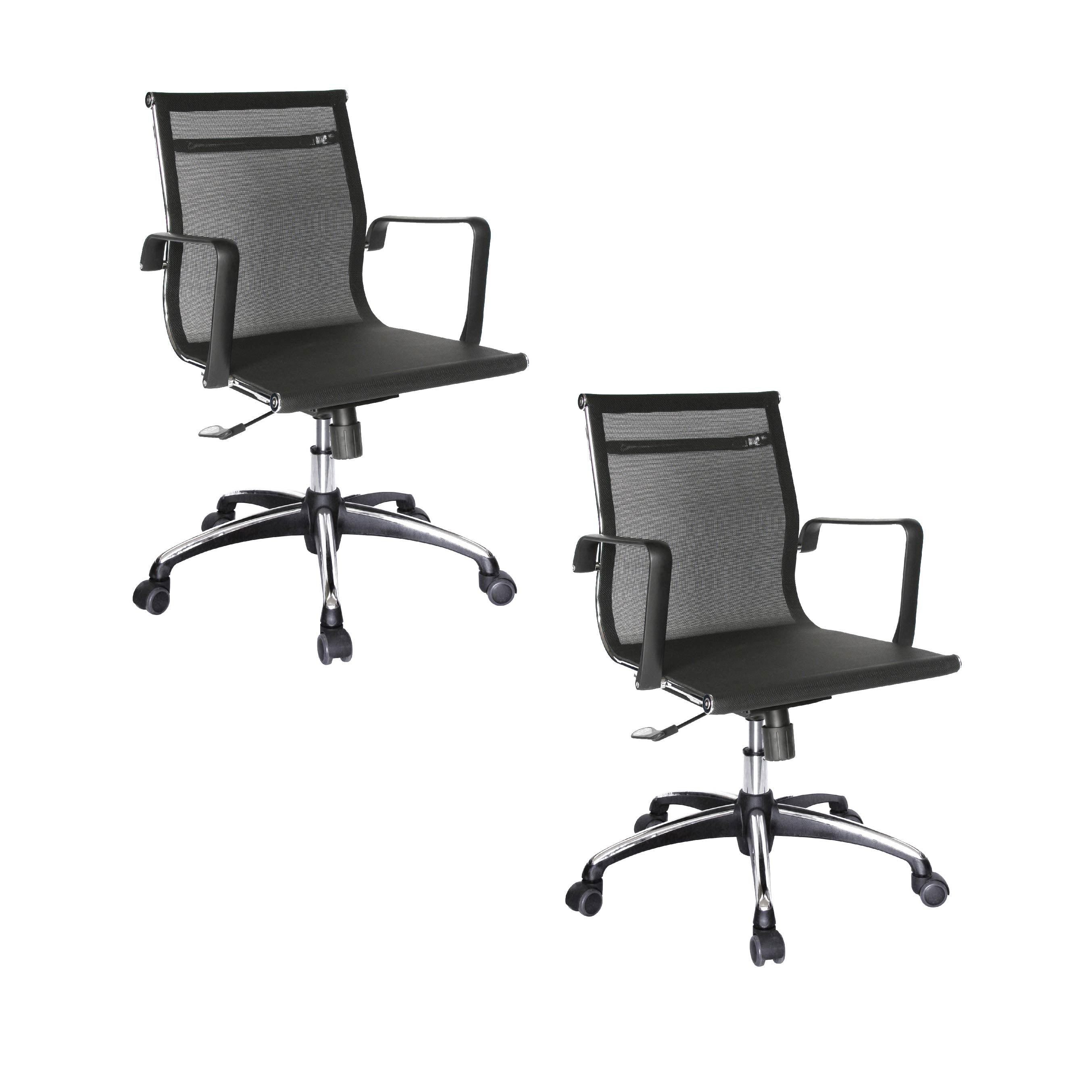 Offiho Set de 2 Sillas de Oficina Ergonómicas Reclinables con Altura Ajustable, Modelo TRAVIS OHE293 - LuzDeco