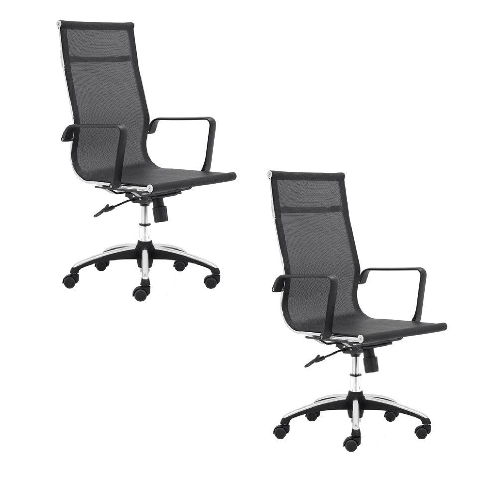 Offiho Set de 2 Sillas de Oficina Ergonómicas Reclinables con Altura Ajustable, Modelo TRAVIS OHE295 - LuzDeco