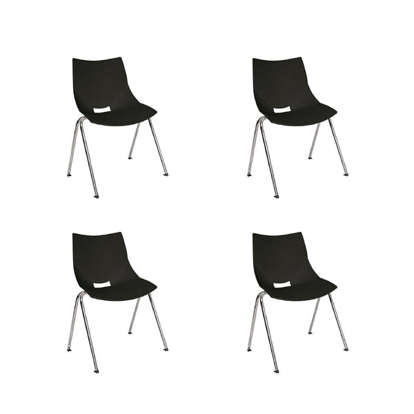 Offiho Set de 4 Sillas de Comedor Durable Para Interior, Modelo Shell OHV37 - LuzDeco