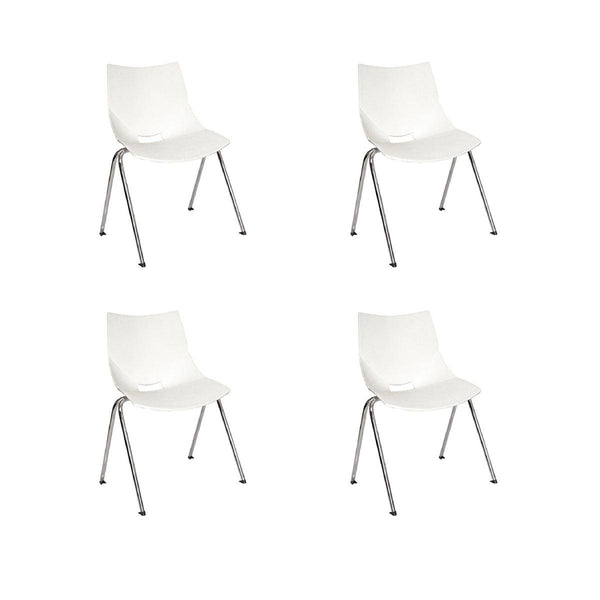 Offiho Set de 4 Sillas de Comedor Durable Para Interior, Modelo Shell OHV37 - LuzDeco
