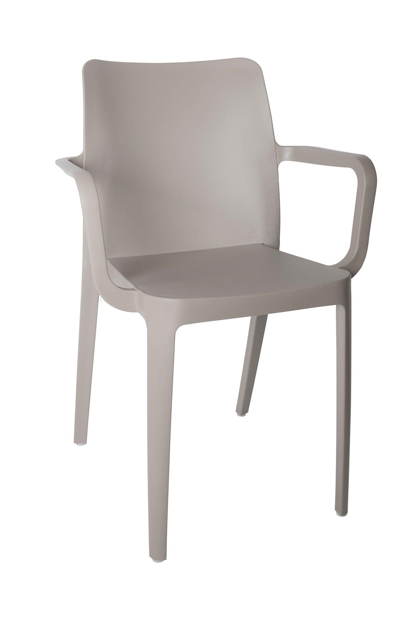 Offiho Silla de Comedor Durable con Descansabrazos Para Exterior e Interior con Protección UV, Modelo Solei OHV60 - LuzDeco