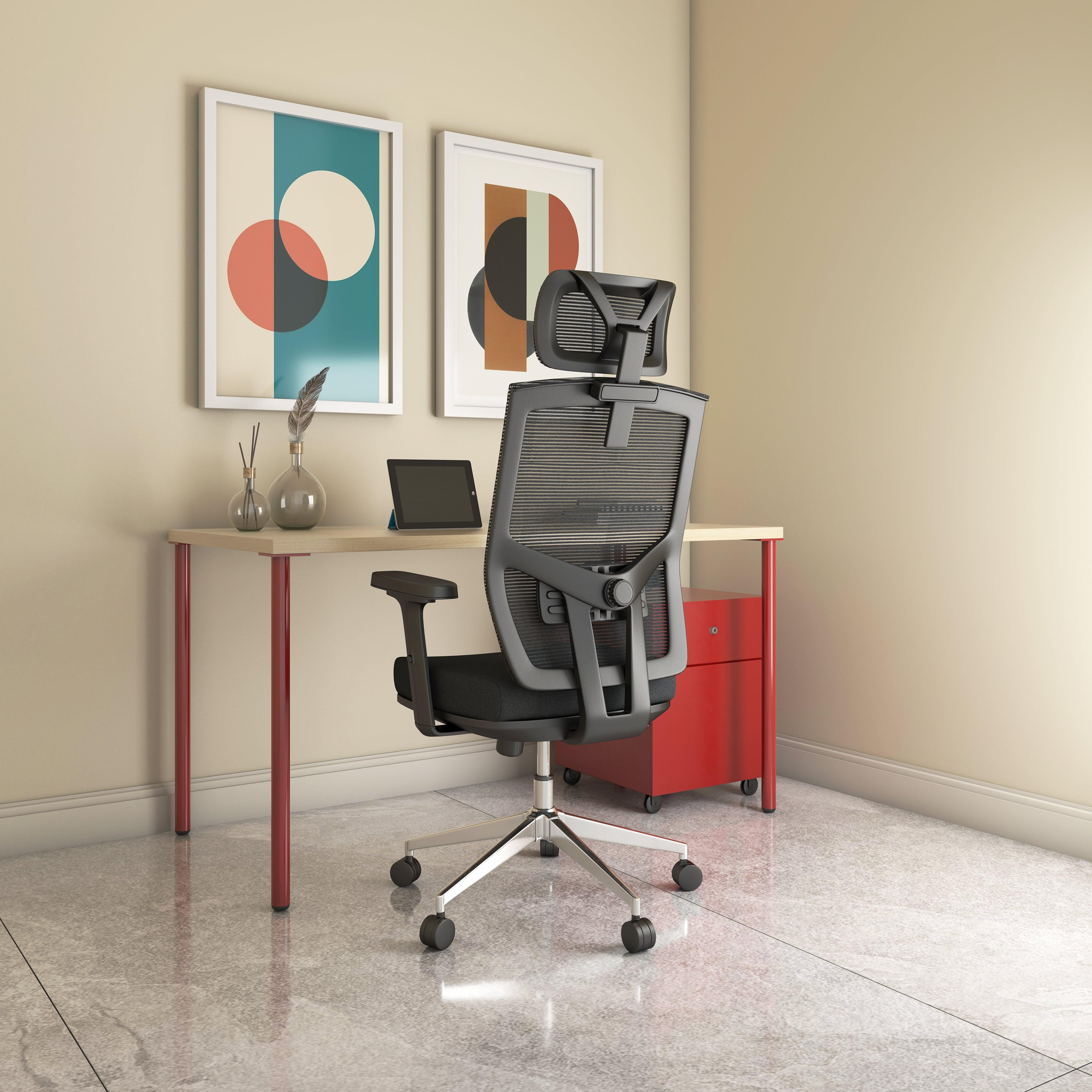 Offiho Silla De Escritorio Ergonómica Reclinable con Altura Ajustable con Tapiz Mesh, Modelo AIKON OHE 705 - LuzDeco