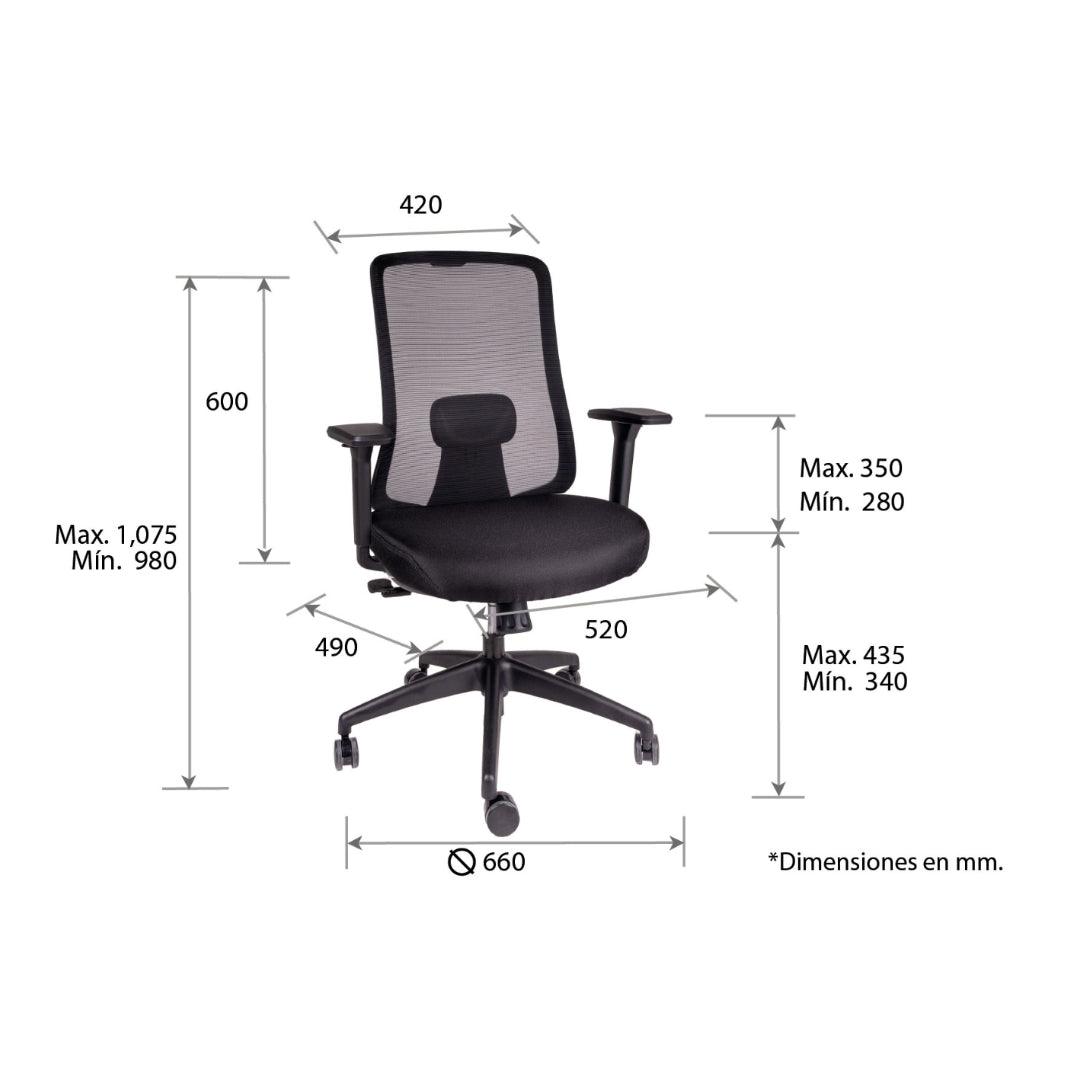 Offiho Silla De Escritorio Ergonómica Reclinable con Altura Ajustable con Tapiz Mesh, Modelo CREW OHE112 - LuzDeco