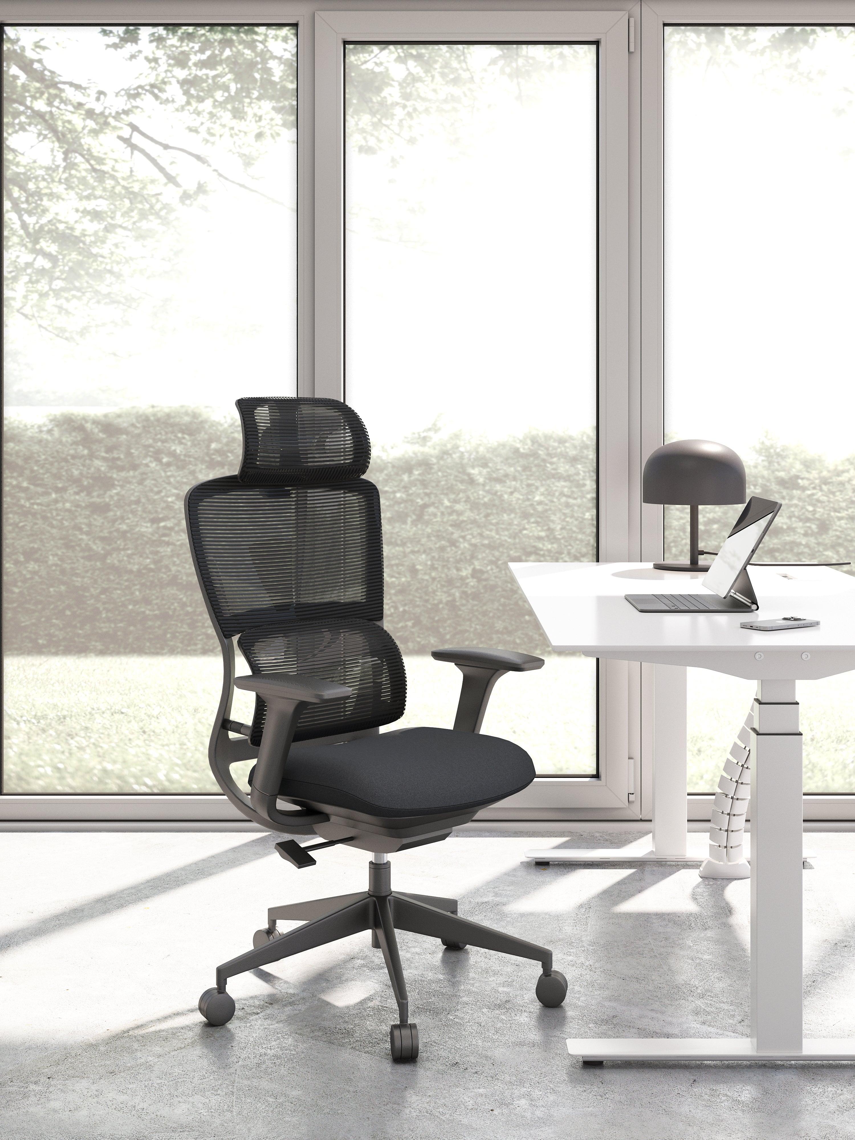 Offiho Silla De Escritorio Ergonómica Reclinable con Altura Ajustable con Tapiz Mesh, Modelo OHE35 DILLON - LuzDeco