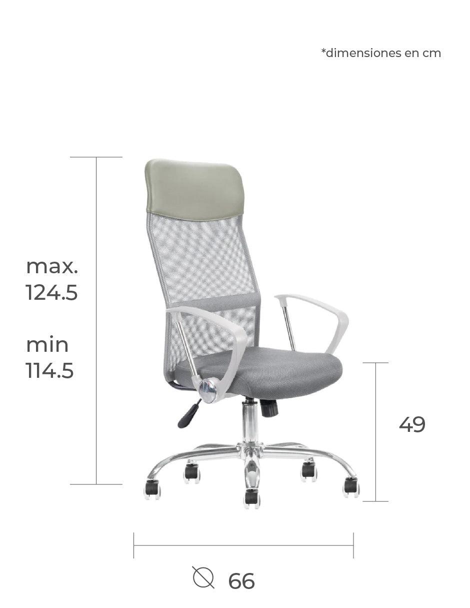 Offiho Silla de Oficina Ergonómica Reclinable con Altura Ajustable, Modelo EconoMalla - LuzDeco