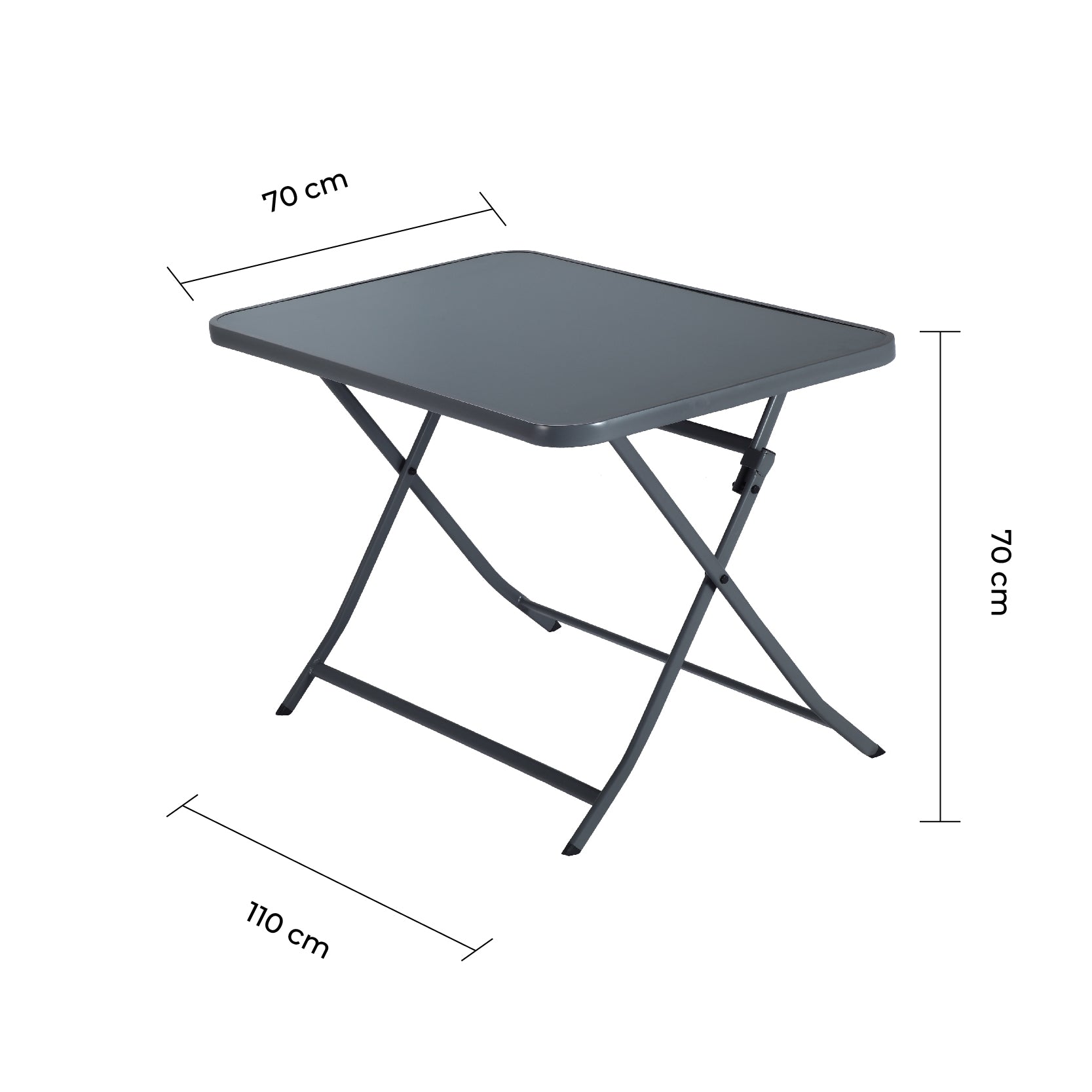 Naterial Mesa de Jardín Plegable de Acero Apta para Exterior, Modelo Emys