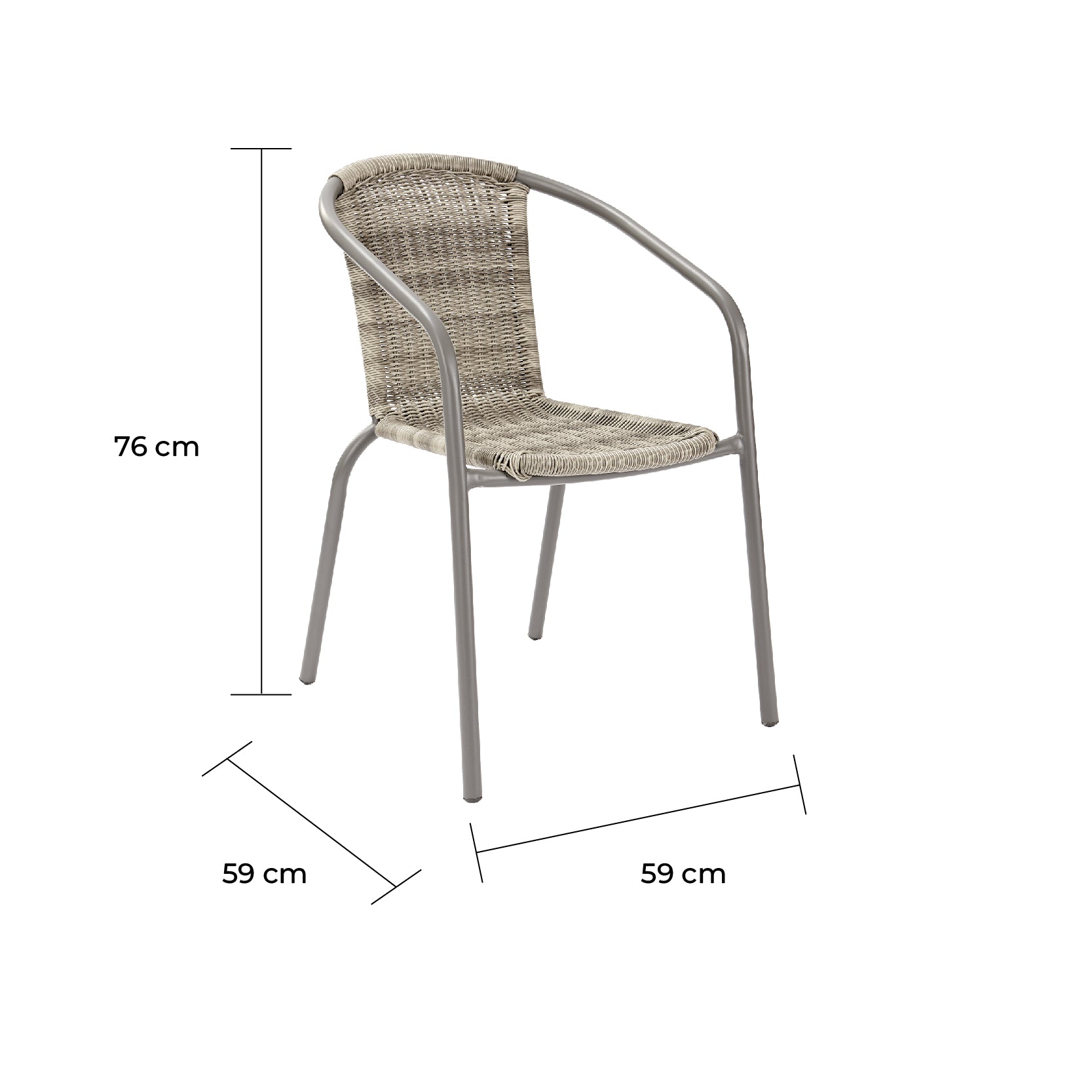 Naterial Silla para Jardín Tipo Ratán Apta para Exterior, Modelo Elias