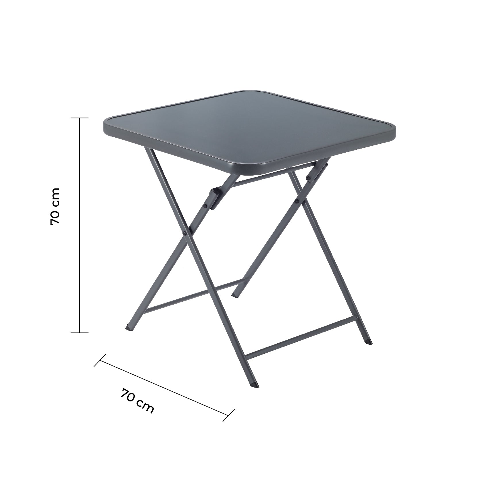 Naterial Mesa de Jardín Plegable de Acero Apta para Exterior, Modelo Emys