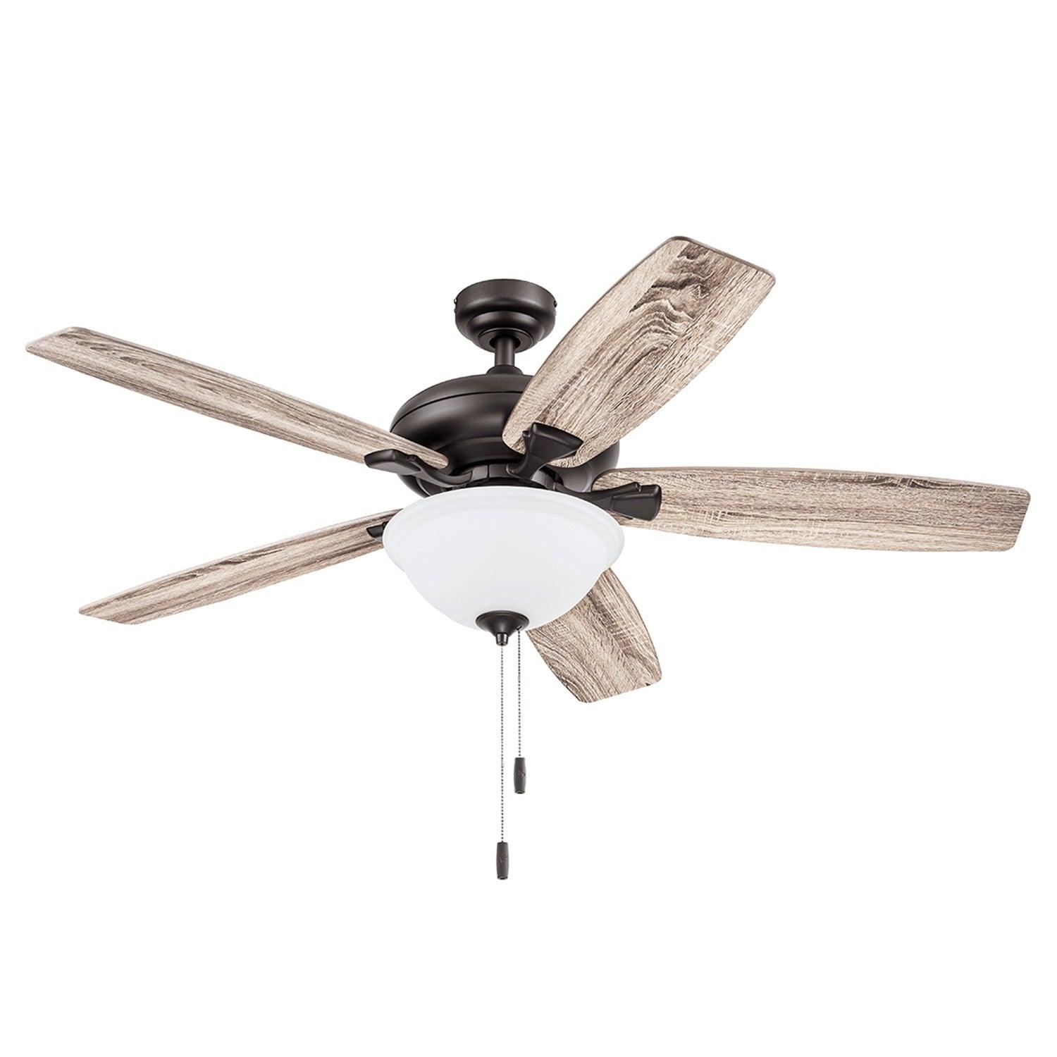 Prominence Home Ventilador de Techo de 52" con Luz y 5 Aspas Reversibles con Control de Cadena, Modelo Cannes 51595 - LuzDeco