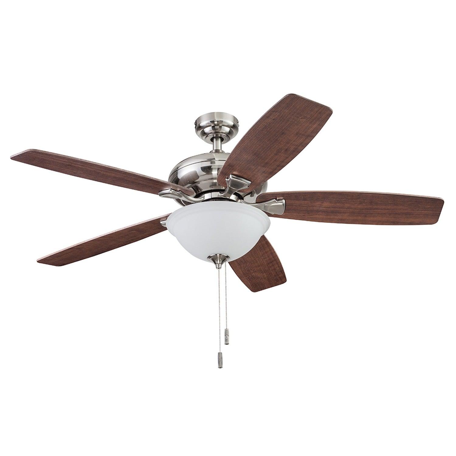 Prominence Home Ventilador de Techo de 52" con Luz y 5 Aspas Reversibles con Control de Cadena, Modelo Cannes 51595 - LuzDeco